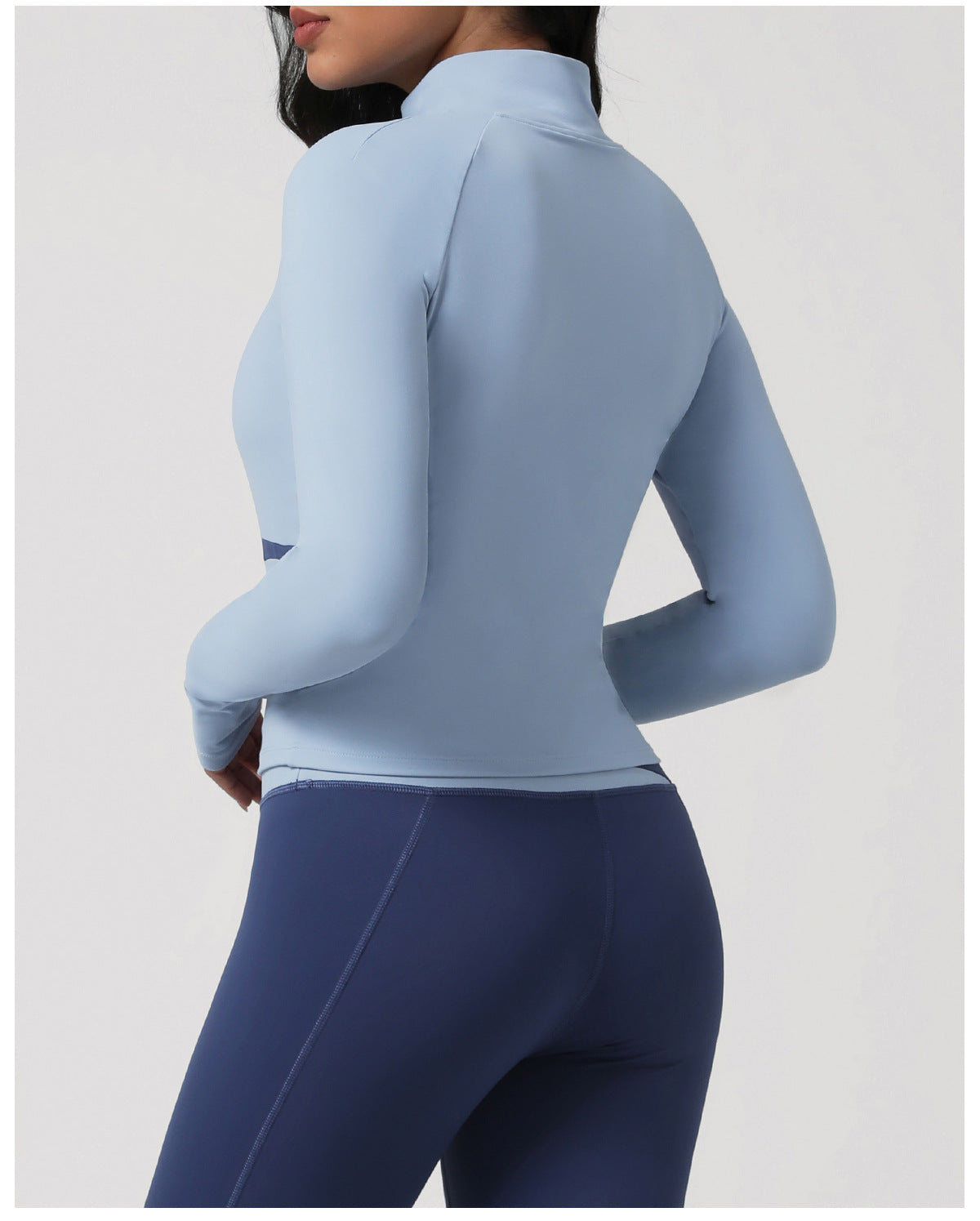 Autumn Winter Yoga Clothes Pilates Training Workout Top Morning Running Quick Drying Sports Contrast Color Long Sleeves Coat