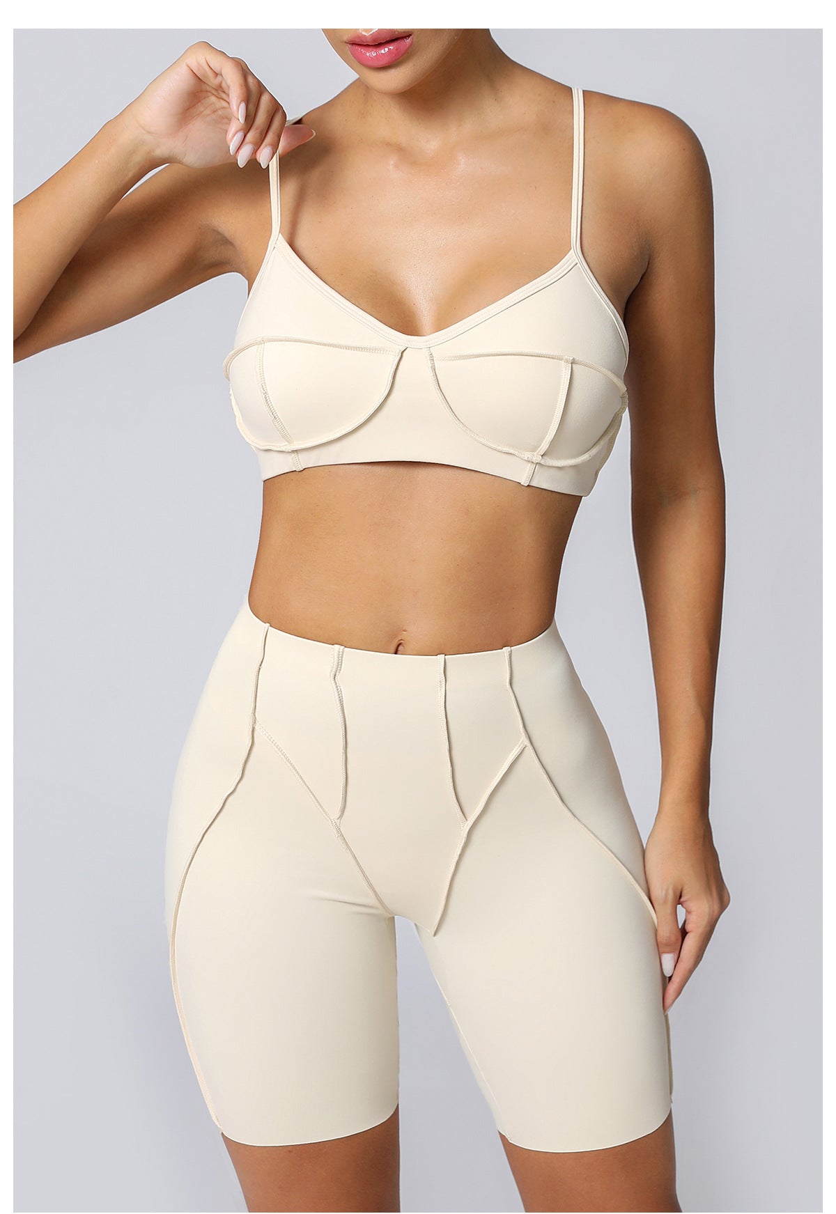 Tight Brushed Yoga Quick Drying Workout Clothes Summer Running Sports Set