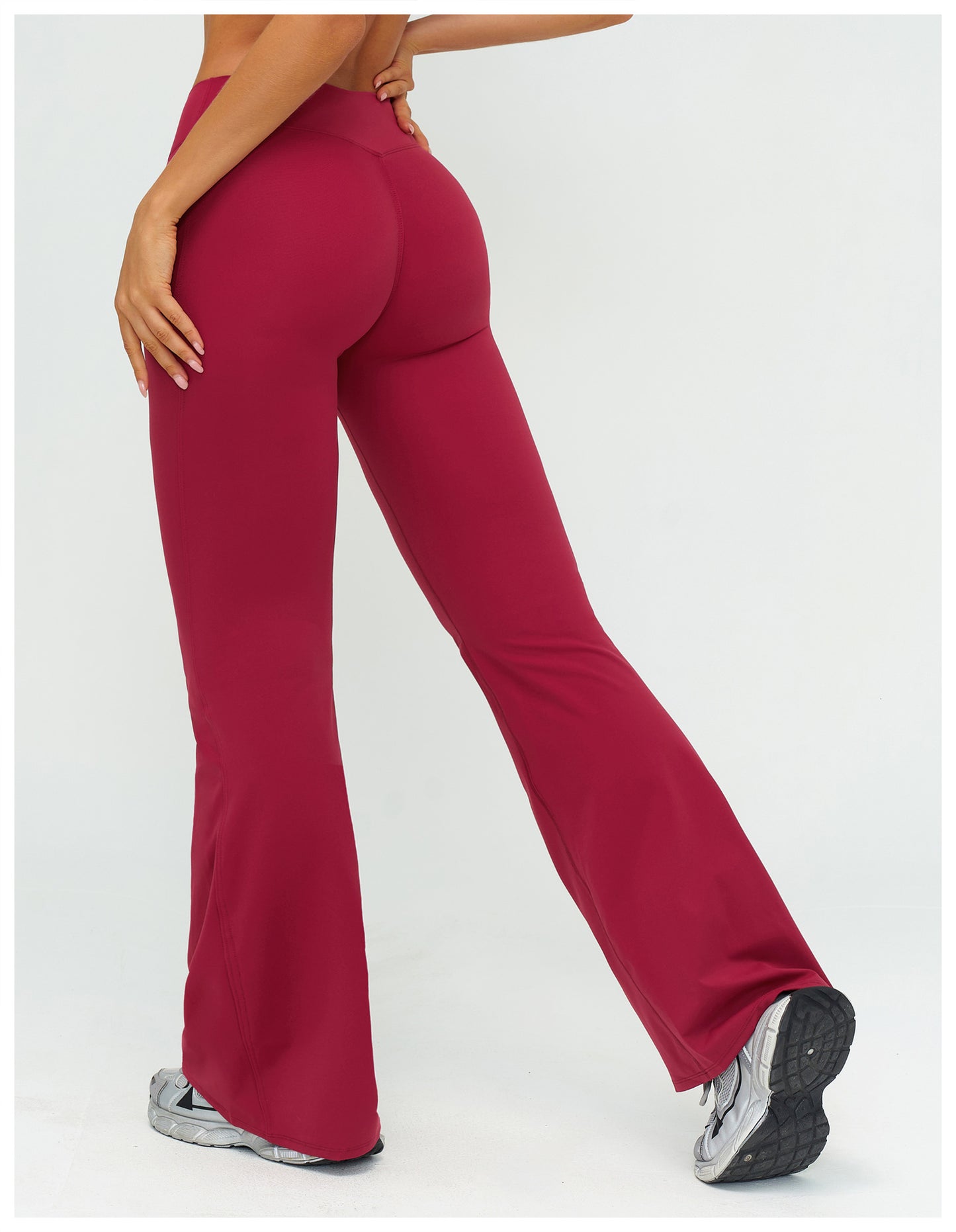 High Waist Pleated Bell Bottom Pants Brushed Wide Leg Pants Outdoor Casual Running Sports Bell Bottom Pants