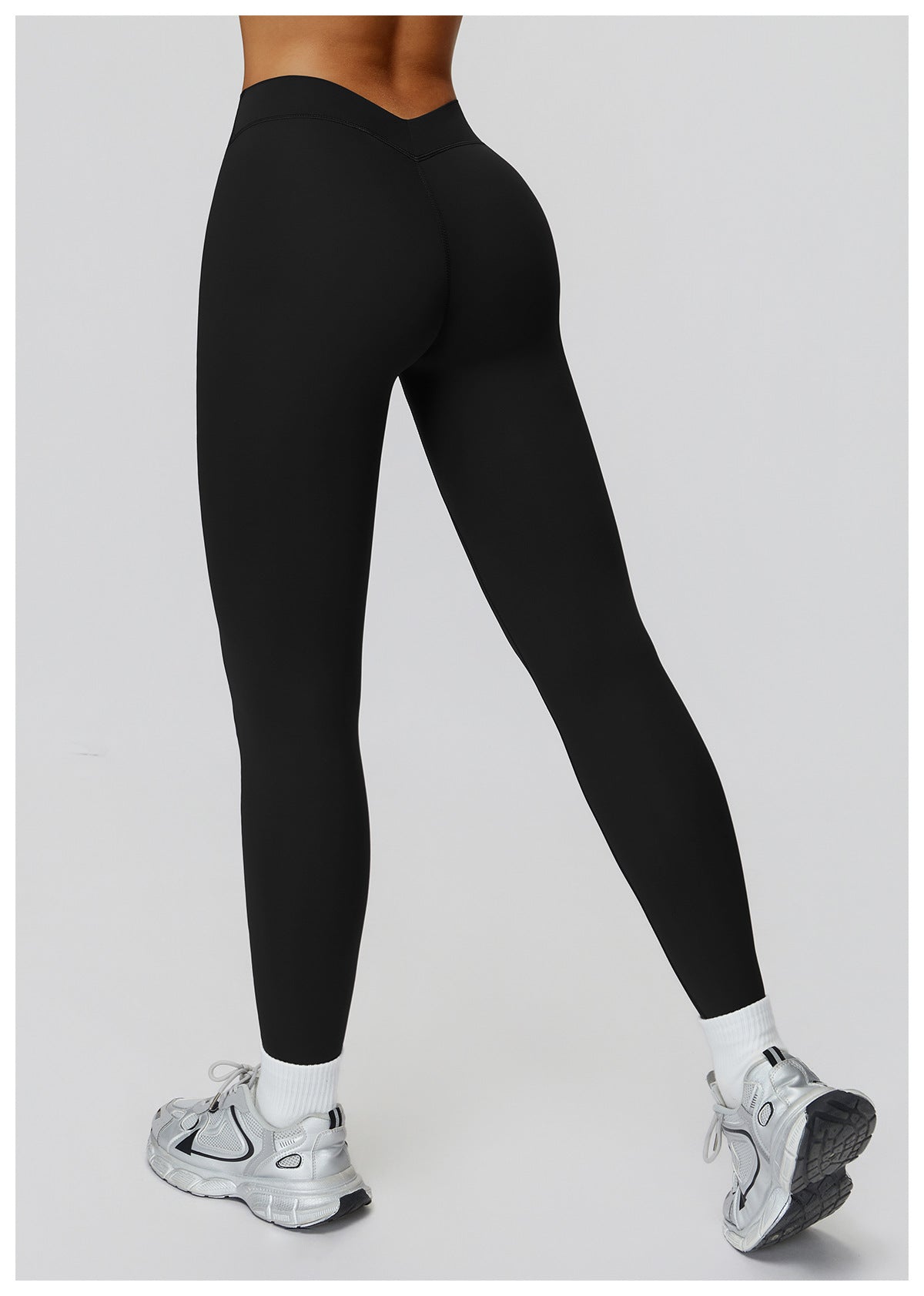 Brushed Yoga Pants High Waist Tight V Shaped Back Waist Sports Trousers Outdoor Running Cycling Workout Clothes