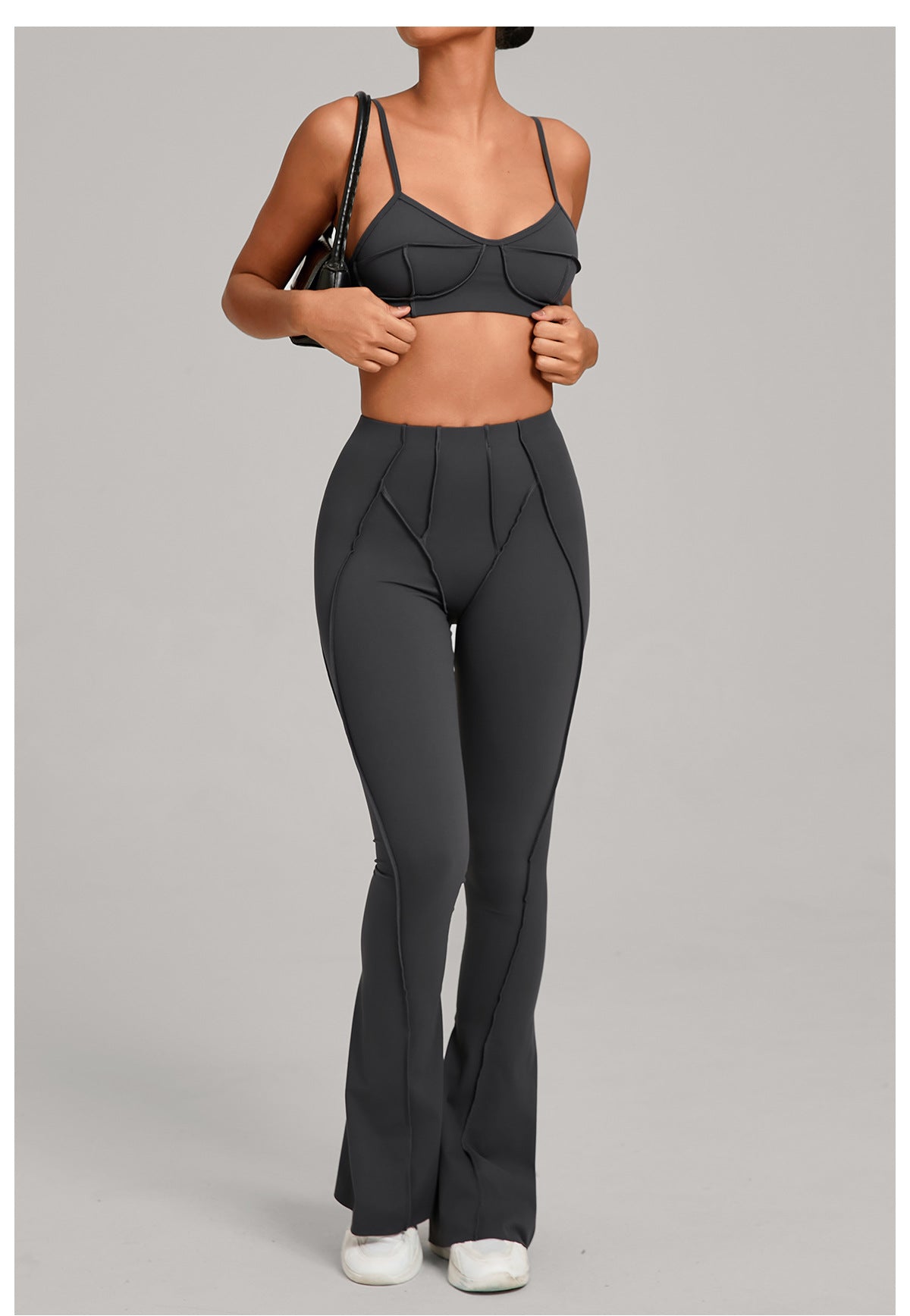 Autumn Sand Bra Trousers Brushed Yoga Tight Three Dimensional Stitching Yoga Clothes Running Sports Fitness Two Piece Set