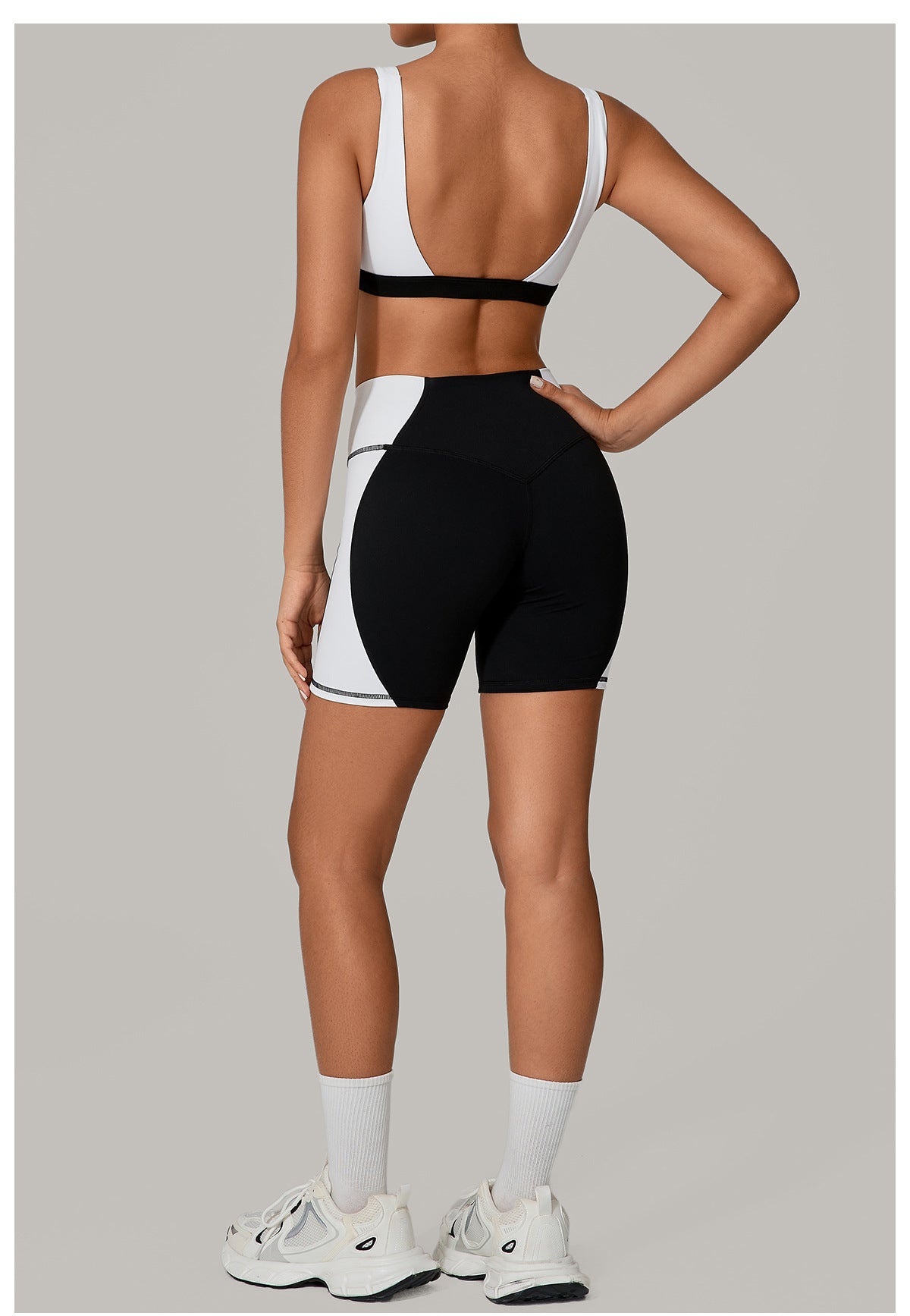 Autumn Sand Backless Yoga Clothes Color Matching Tight Quick Drying Fitness Clothes Medium Tenacity Sports