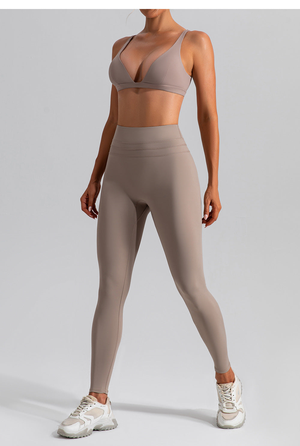 Quick Drying Nude Feel Yoga Clothes Vest Suit Outer Wear Running Sports Bra Suit High Waist Fitness Clothes