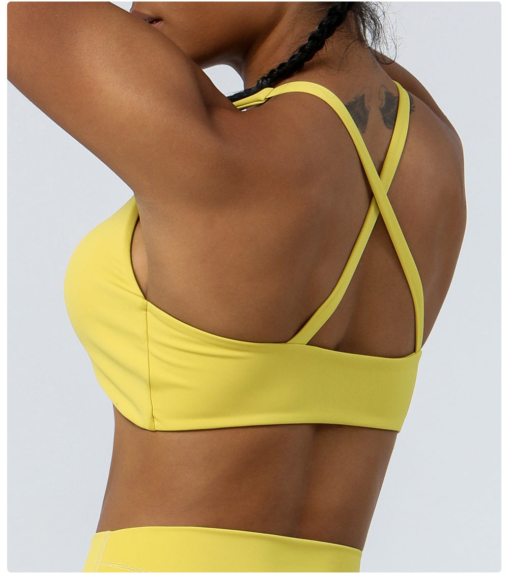 Nude Feel Yoga Clothes Women Tight Quick Drying Sports Yoga Bra Outdoor Running Beauty Back Workout Underwear