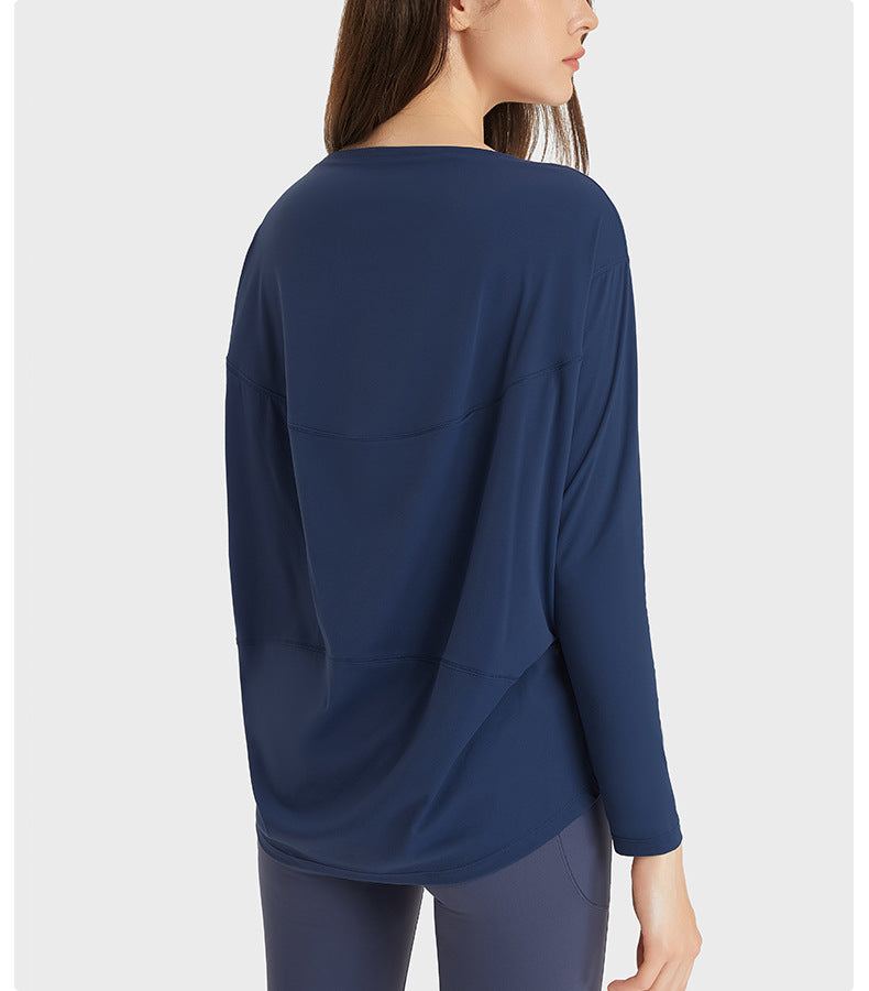 Arrival Double Sided Nude Feel Loose Long Sleeved Women Slim Fit Breathable Simple Women Training Fitness Yoga Wear