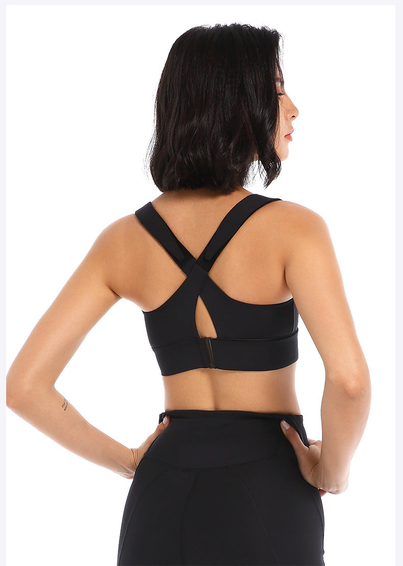 Zipper Sports Underwear Women High Strength Shockproof Running Yoga Beautiful Vest Seamless Push up Workout Bra Bra