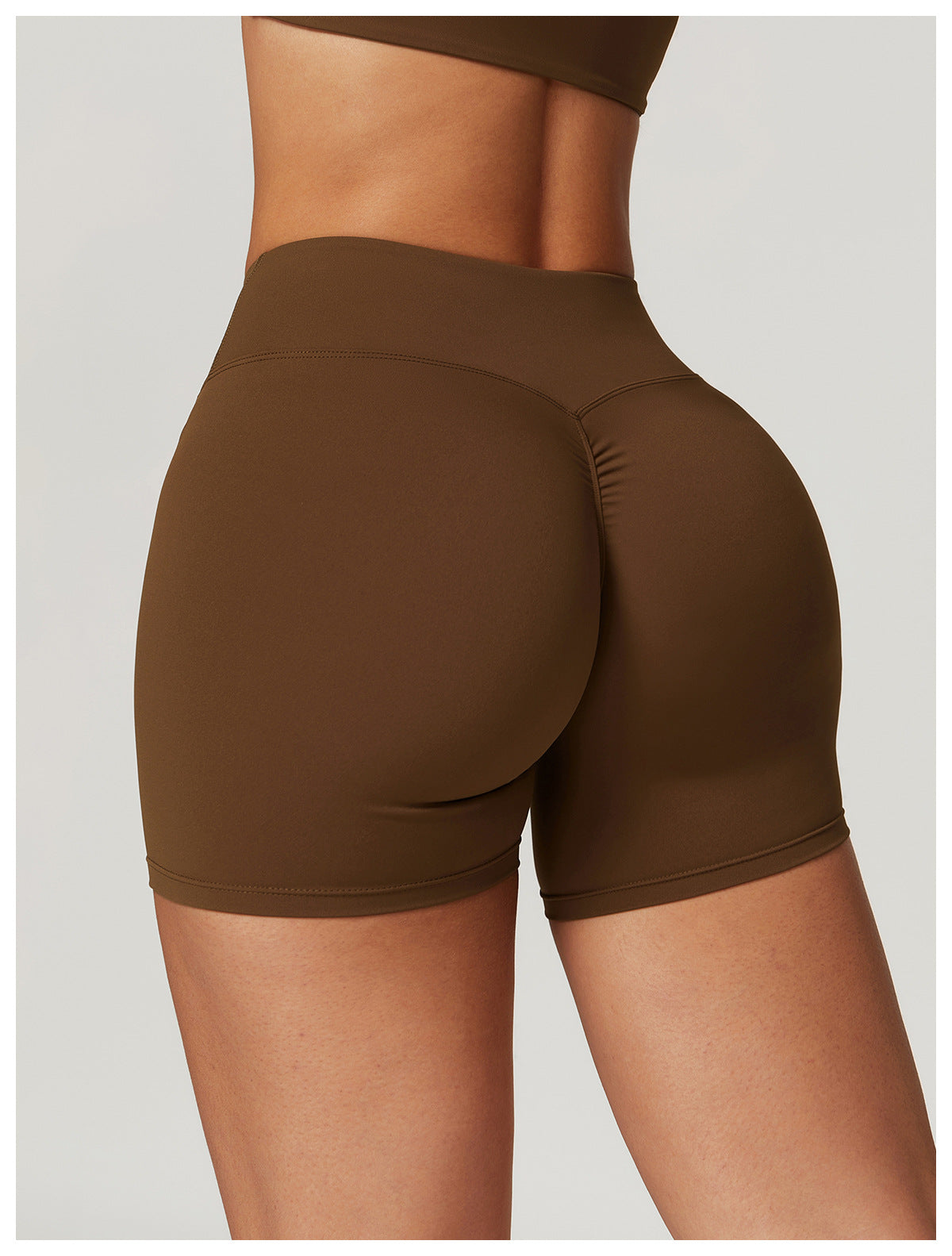 Sollinarry Sustainable Recycled Nude Feel Tight Yoga Shorts Outer Wear Running Workout Pants Cross High Waist Workout Shorts Women