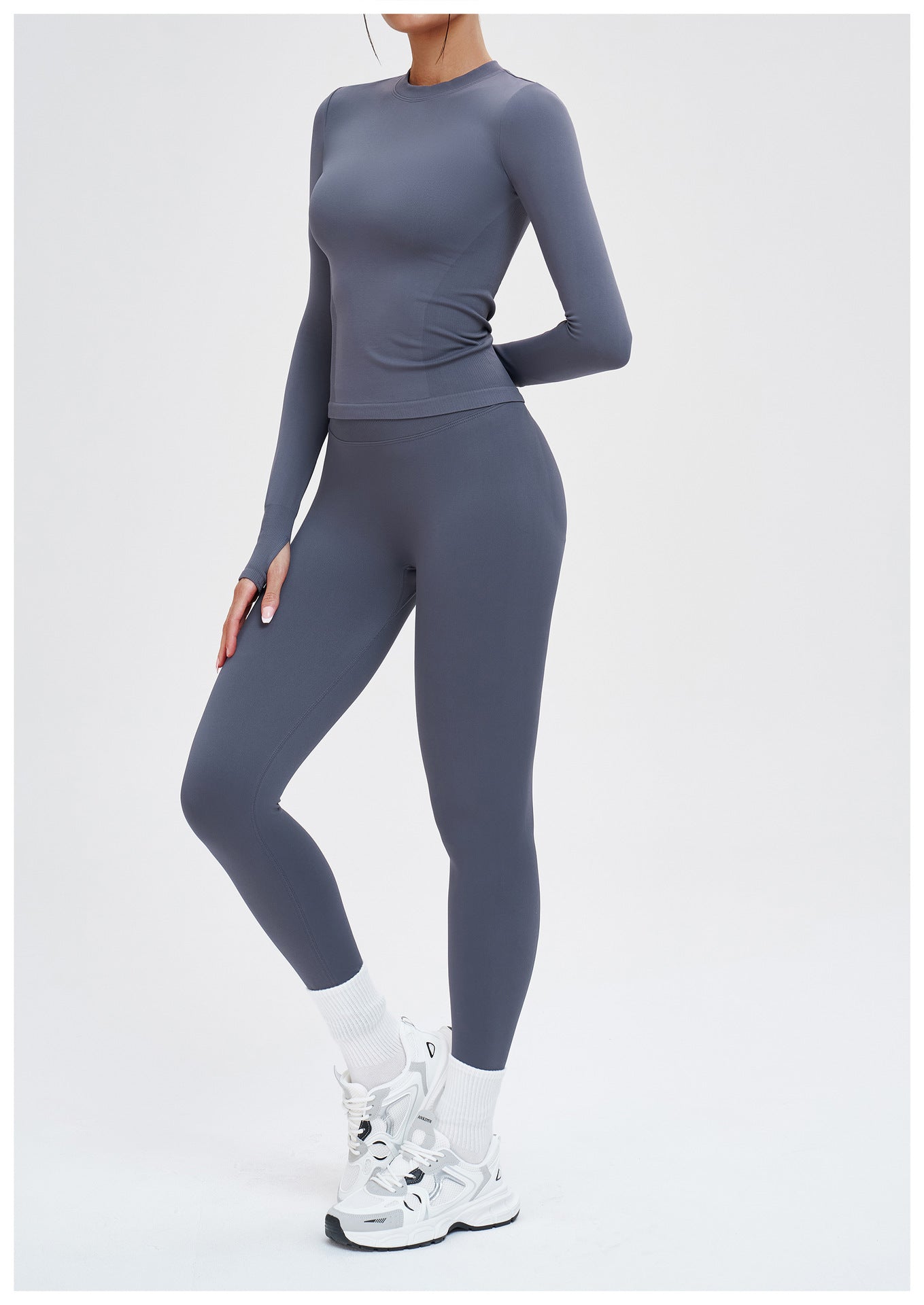 Women Seamless Yoga Long Sleeve round Neck Tight Comfortable Exercise Yoga Clothes Outdoor Running Workout T shirt