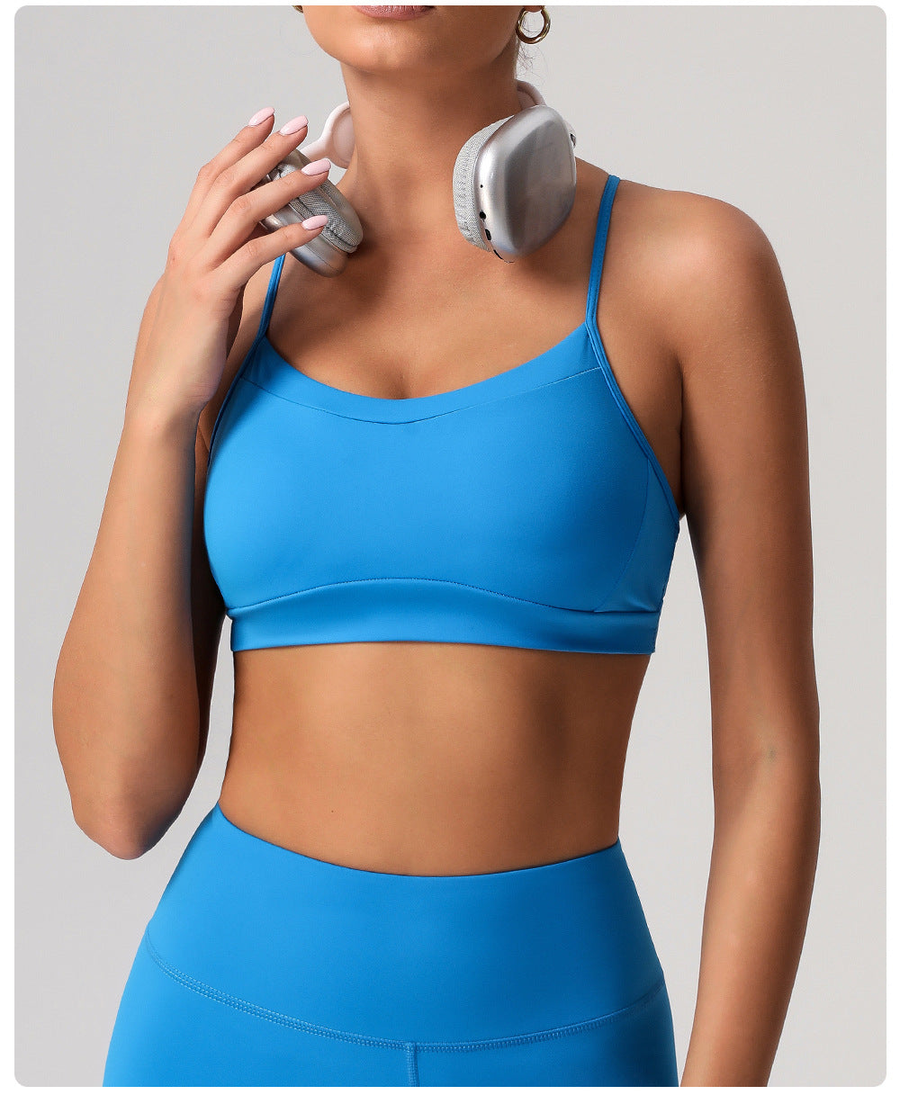 Nude Feel Quick Drying Push up Beauty Back Yoga Bra Shockproof Sports Underwear Running Workout Vest Detachable with Pad