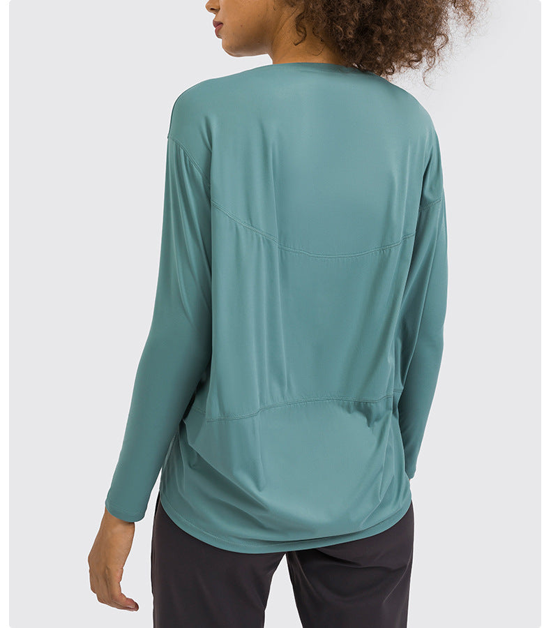 Arrival Double Sided Nude Feel Loose Long Sleeved Women Slim Fit Breathable Simple Women Training Fitness Yoga Wear