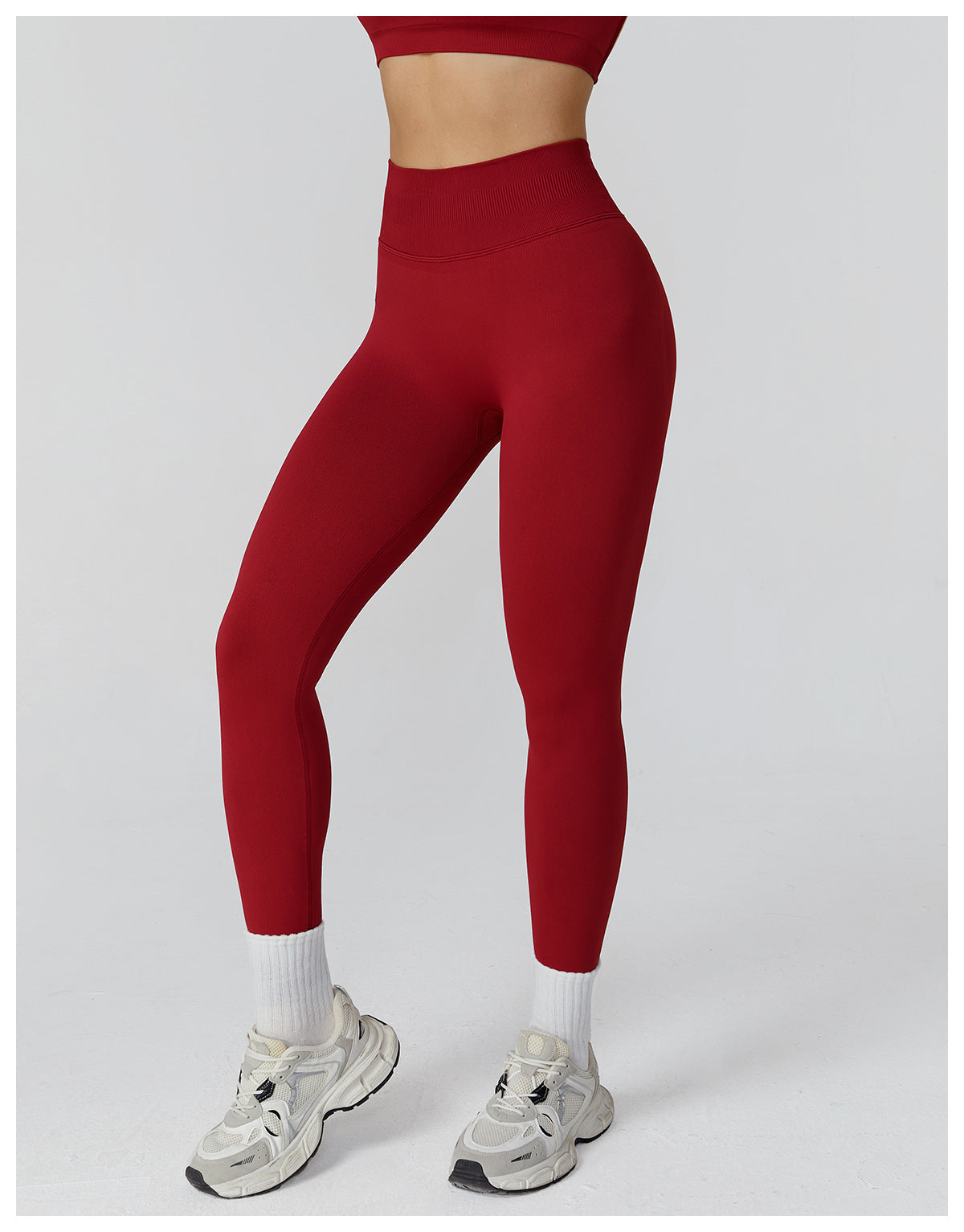 Seamless Tight Yoga Trousers High Waist Pleated Peach Hip Sports Trousers Outdoor Running Fitness Clothes