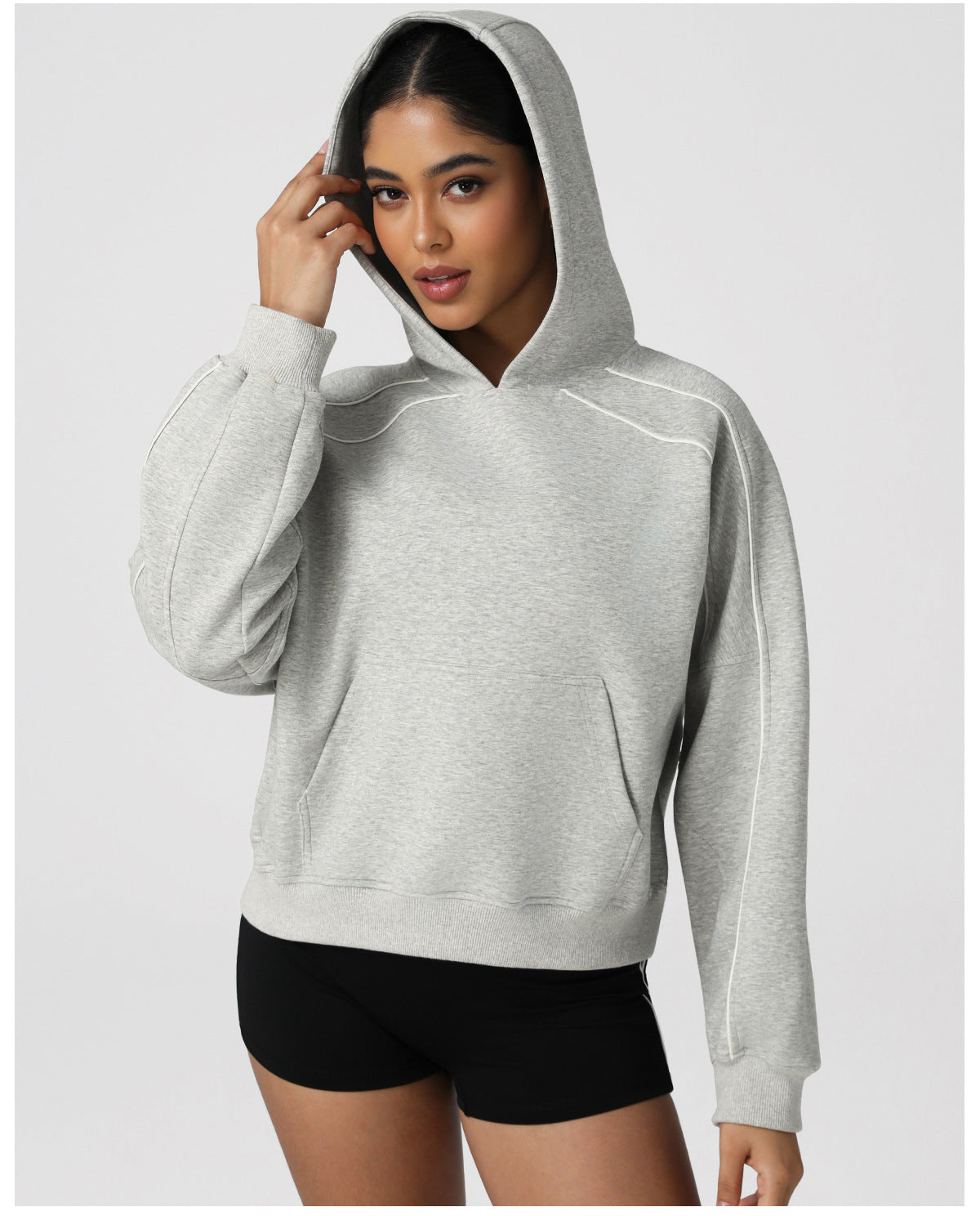 Autumn Winter Loose Thickened Casual Sports Sweater Outdoor Running Hooded Long Sleeve Dance Training Fitness Jacket