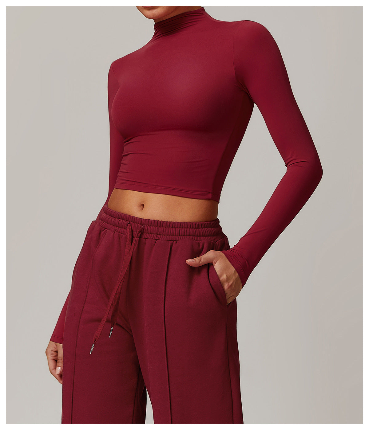 Quick Drying Fitness Sports Long Sleeved Top Turtleneck Tight Fitting Outerwear All Match Long Sleeve Yoga Wear