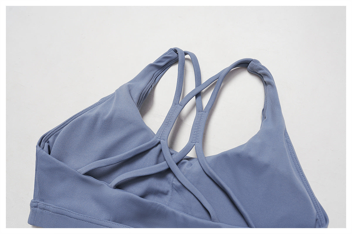 Cloud Sense Yoga Bra Cross Hollow Out Cutout out Beauty Back Tight Sports Underwear Running Sports Workout Bra