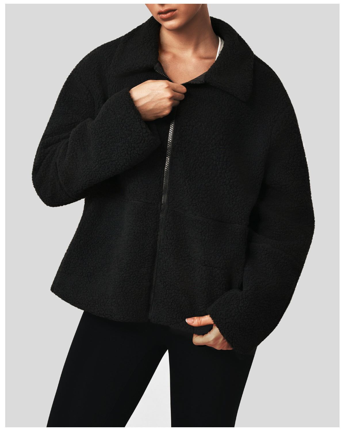 Autumn Winter Thickening Lamb Wool Casual Coat Women Warm Sports Turn-down Collar Coat Outdoor Running Cardigan Sweater