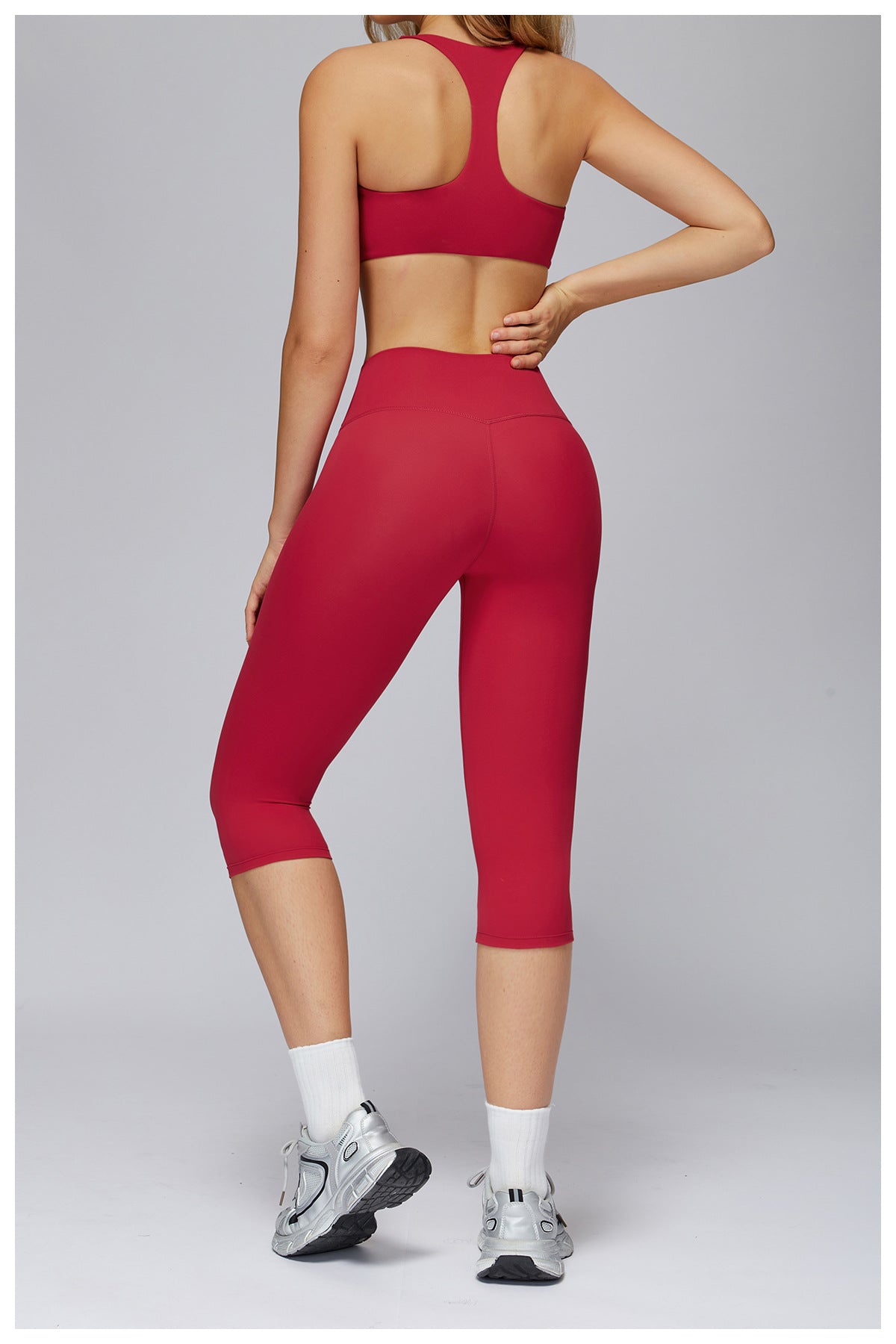 Arrival Brushed Yoga Knee Length Pants High Waist Quick Drying Skinny Slimming Middle Pants Running Outdoors Workout Clothes for Women