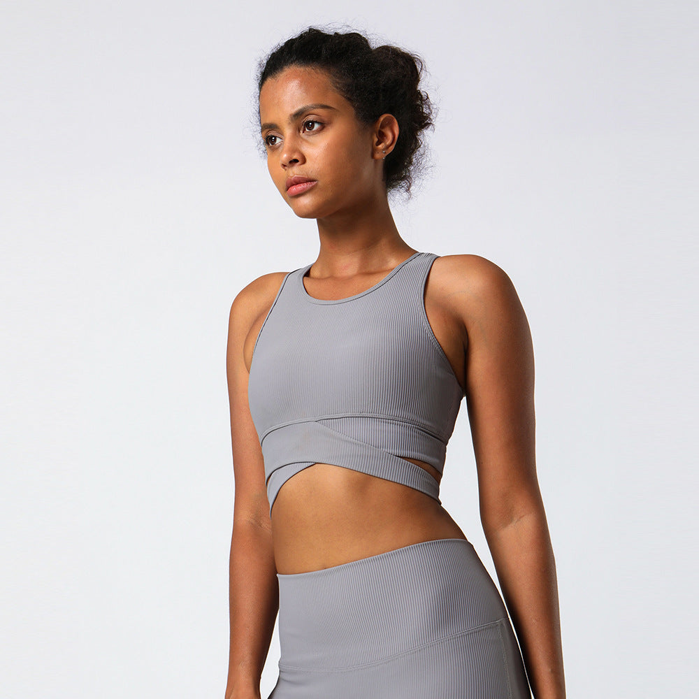 Sports Yoga Vest Women Thread Sports Workout Yoga Bra Women Removable Chest Pad