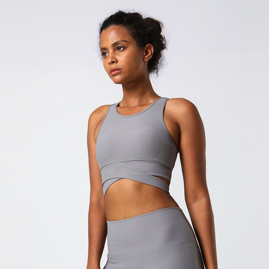 Sports Yoga Vest Women Thread Sports Workout Yoga Bra Women Removable Chest Pad