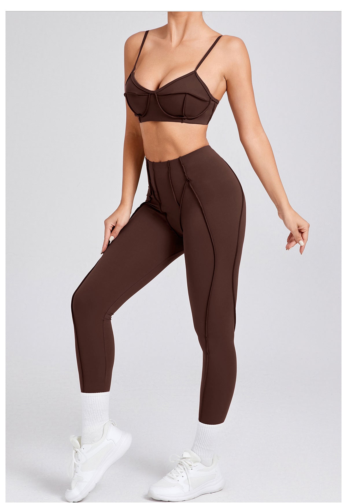 Brushed Skinny Yoga Clothes Body Shaping Sports Yoga Two Piece Sets