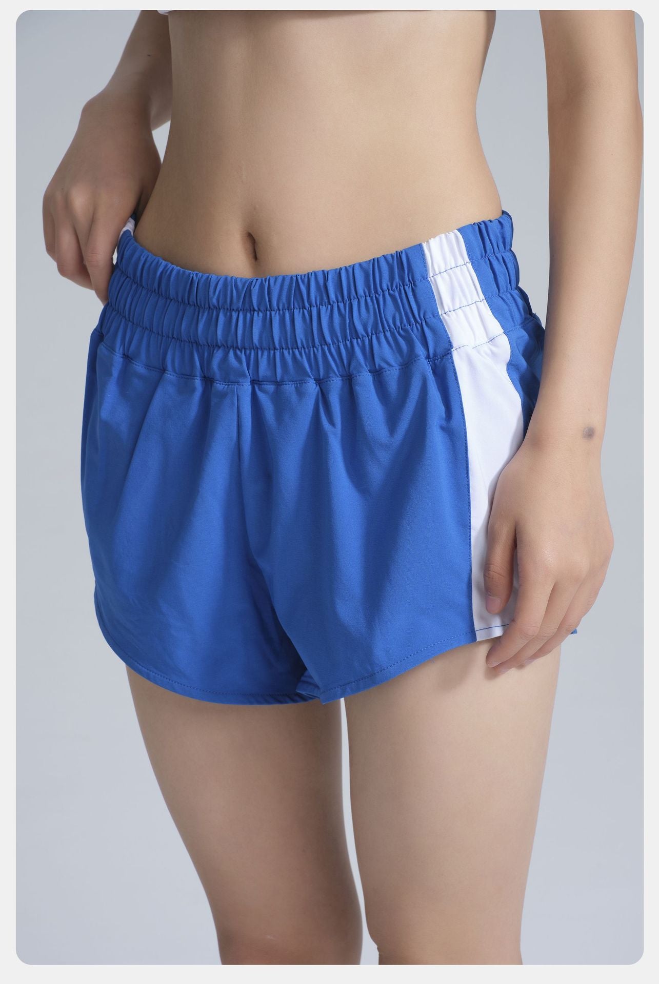 High Waist Belly Contracting Sports Shorts Women Summer Back Waist Pocket Running Workout Cropped Pants Loose Casual Breathable Yoga Pants
