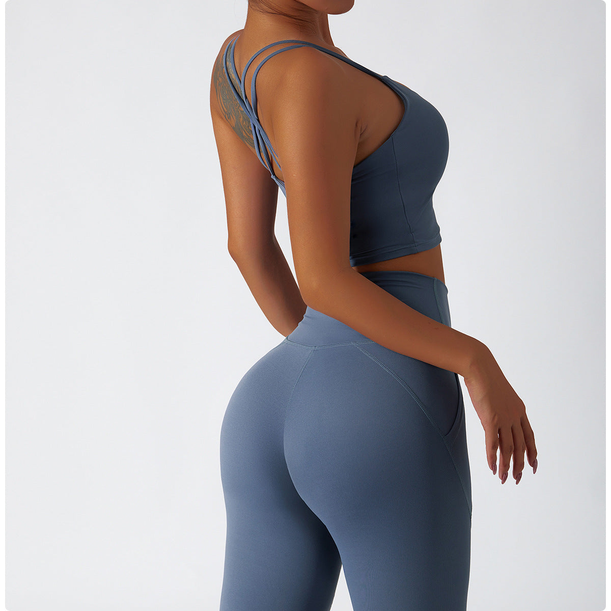Sollinarry Sustainable Recycled Nude Feel Yoga Suit Summer Breathable Training Sports Suit Women High Waist Hip Lift Running Fitness Clothes