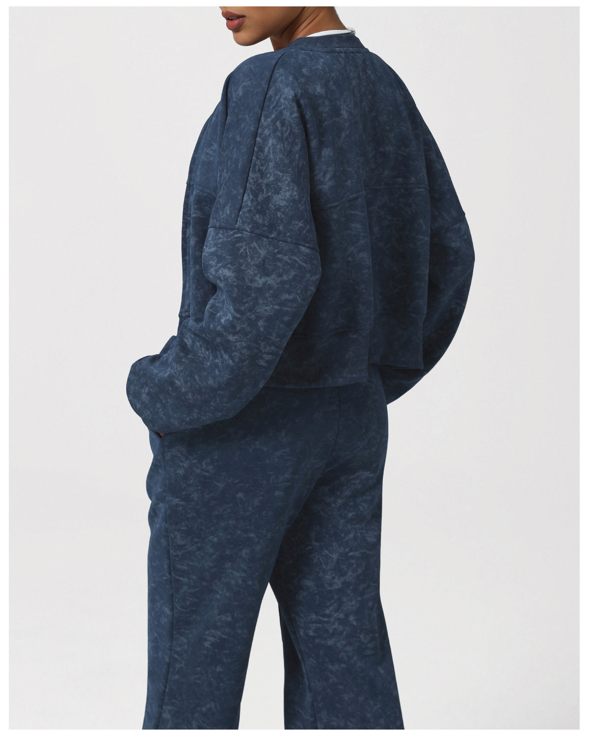 Casual Sports Autumn Winter Suit Irregular Asymmetric Pattern Print High Sense Two Piece Sets Warm Yoga Clothes