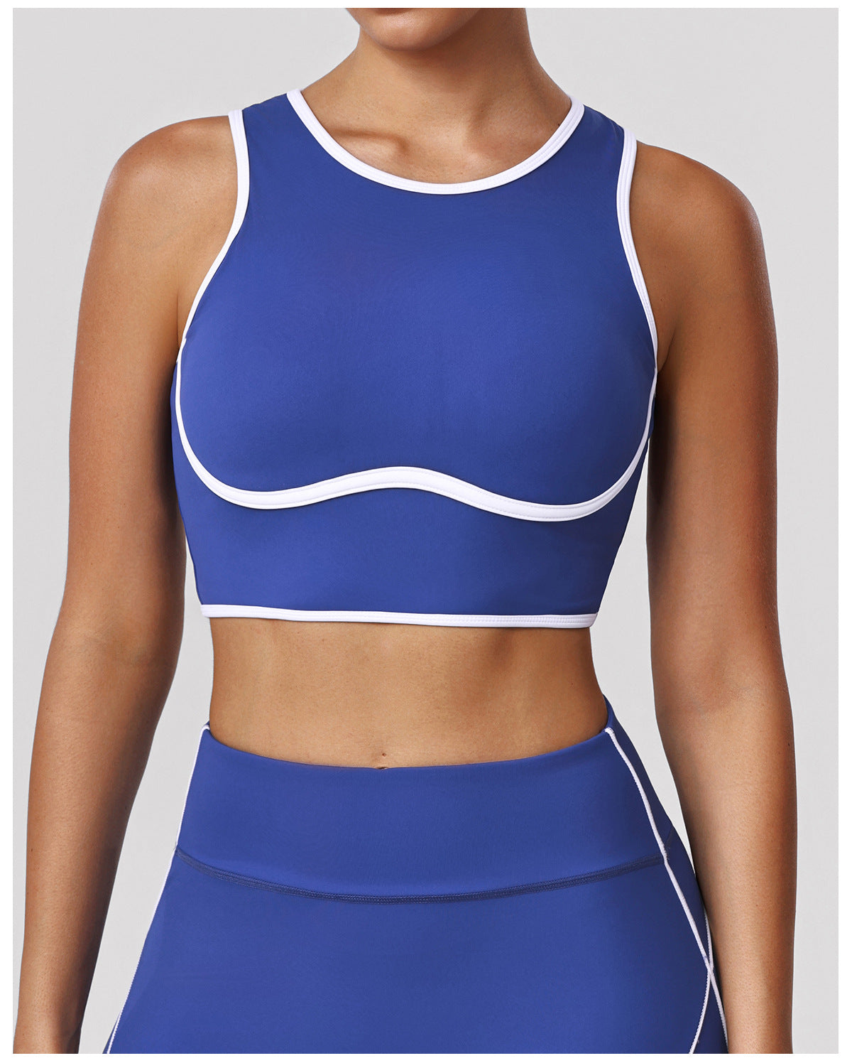 Sports Wireless Underwear Contrast Color Beauty Back Fitness Vest with Pad Shockproof Running Yoga Bra