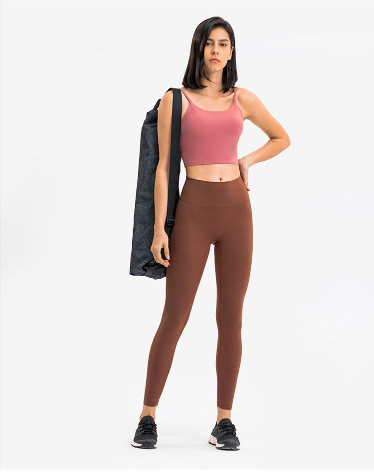 Spring Summer Nude Feel Fitness Pants Women No Embarrassment Line High Top Sports Hip Lifting Stretch Skinny Yoga Pants
