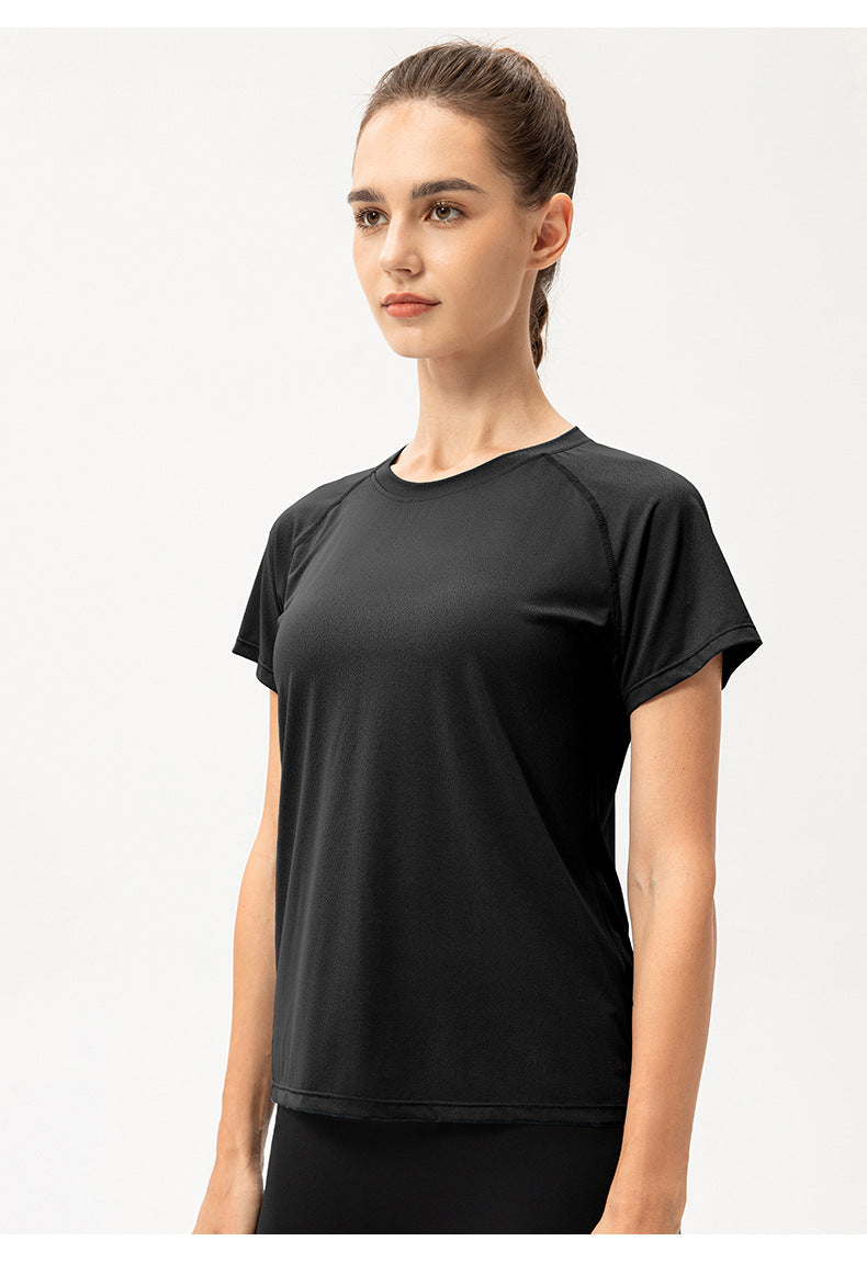 Women Summer Ice Feeling Quick Drying Yoga Short Sleeve Loose Casual Running Exercise T shirt Breathable Fitness Short Sleeve