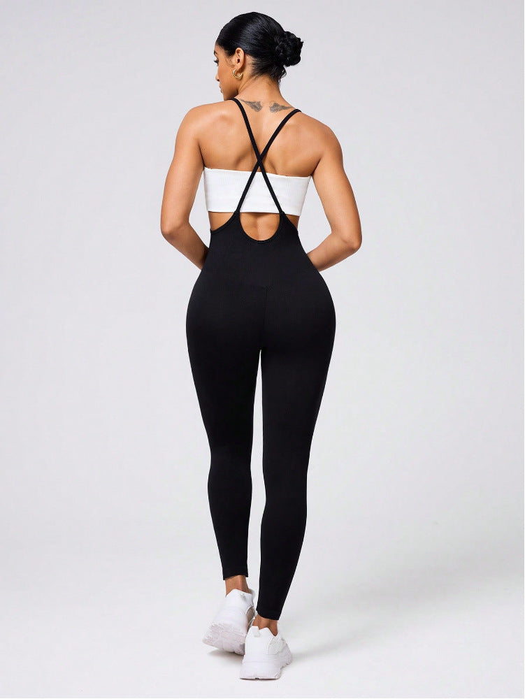 One Piece Jumpsuit Yoga Clothes Sexy Sling Lifting Shockproof Beauty Back Exercise Fitness