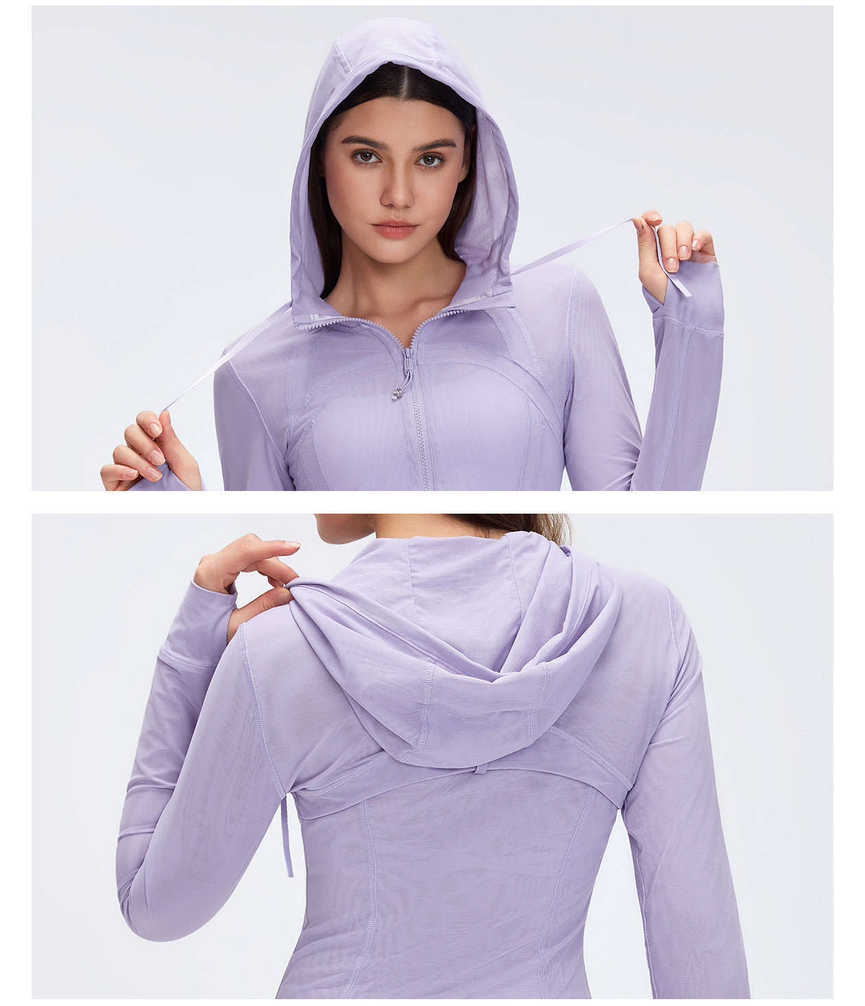 Breathable Mesh Hooded Yoga Jacket Naked Women Sense Slim Fit Slimming Zipper Running Sports Fitness Jacket