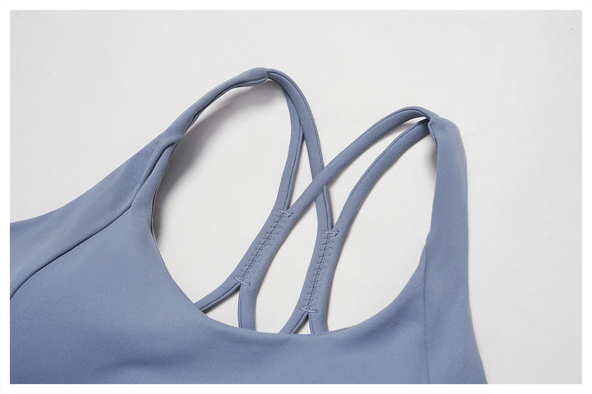 Cloud Sense Yoga Bra Cross Hollow Out Cutout out Beauty Back Tight Sports Underwear Running Sports Workout Bra