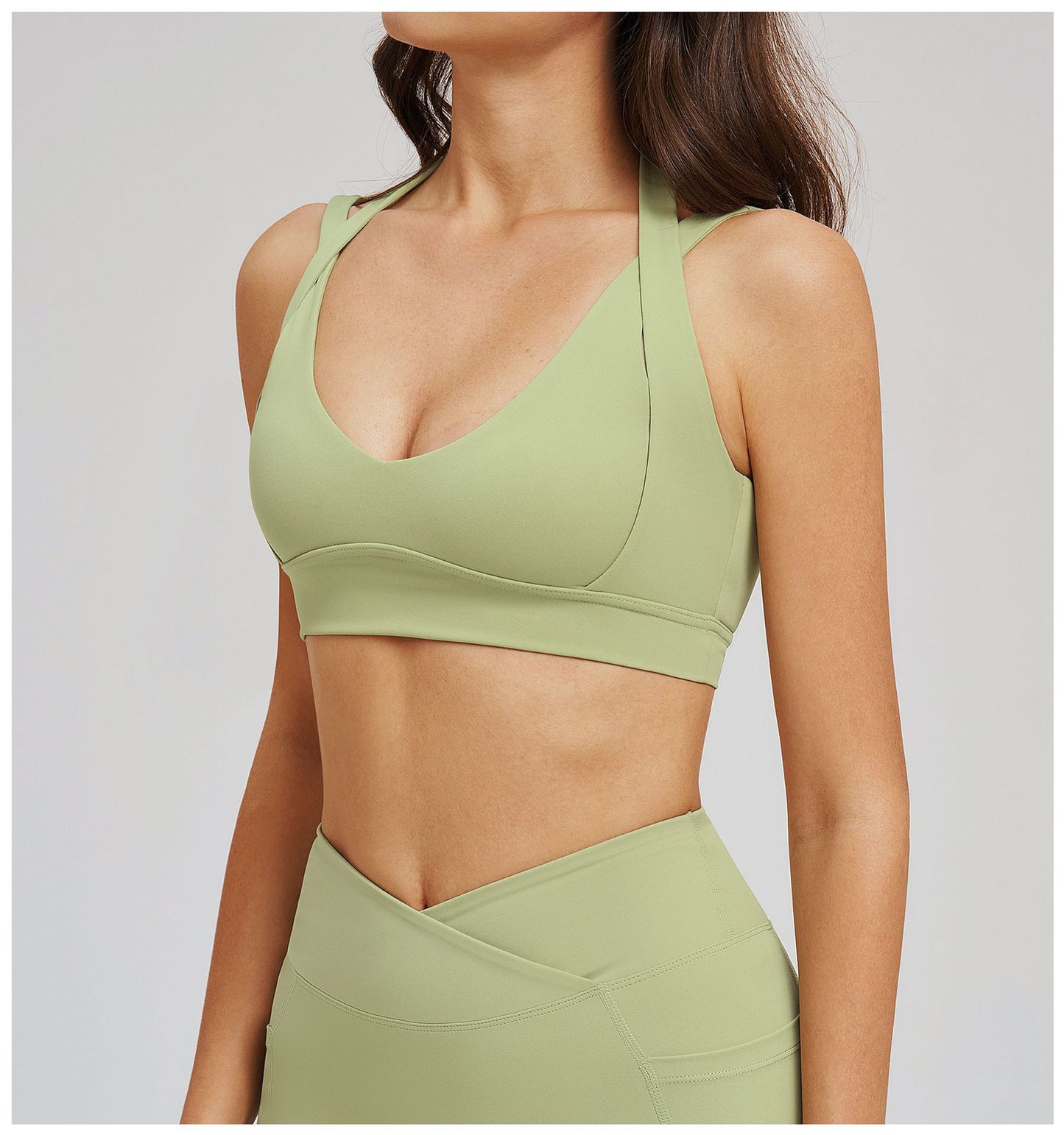 Nude Feel Yoga Bra Generous Beauty Back High Sense Sports Bra Women Running Workout Exercise Underwear
