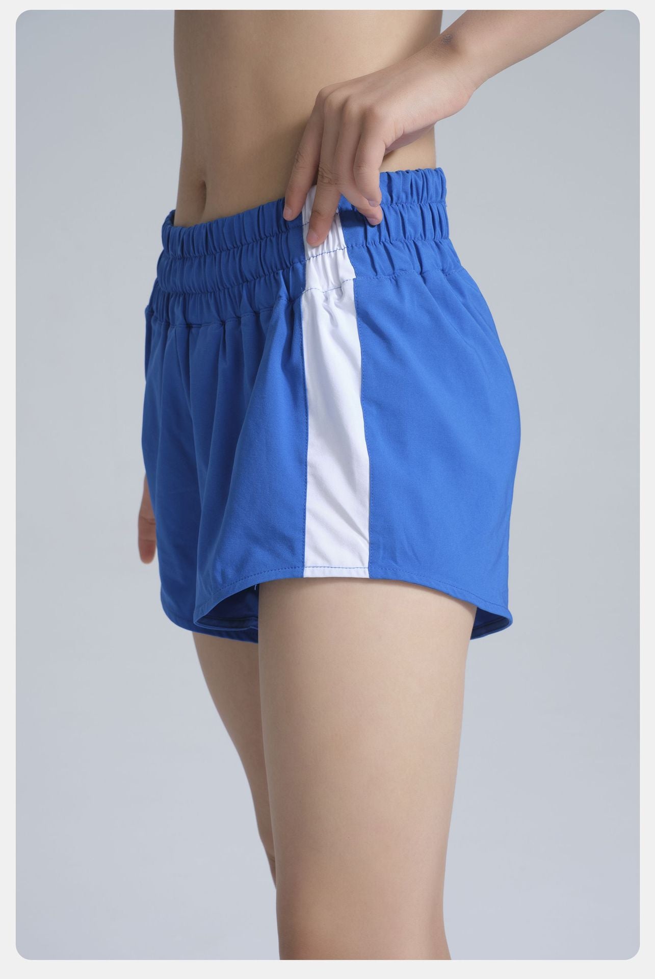 High Waist Belly Contracting Sports Shorts Women Summer Back Waist Pocket Running Workout Cropped Pants Loose Casual Breathable Yoga Pants