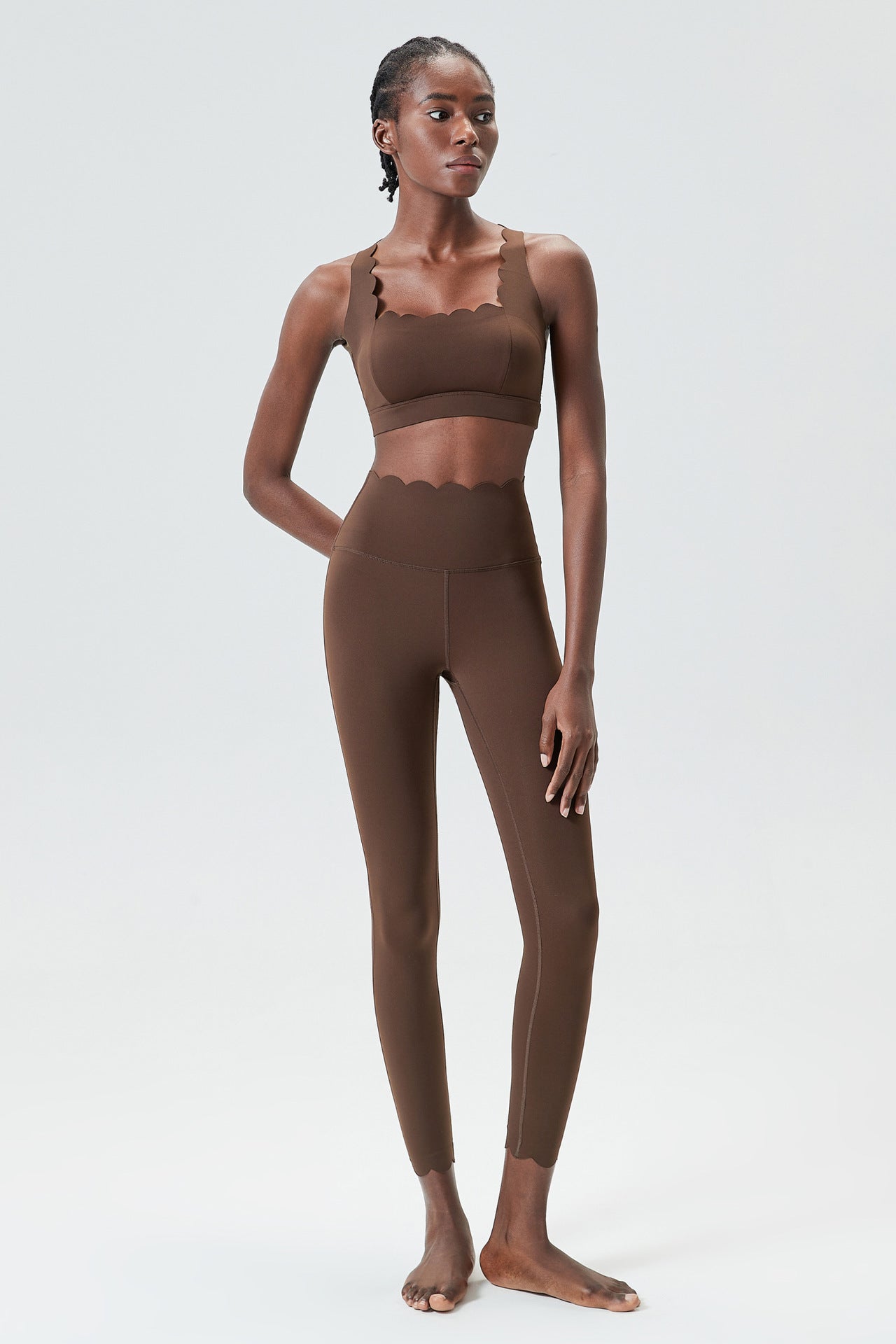 Small Wave Yoga Suit Suit Women Tight Fit Sports Fitness Suit Two Piece Quick Dry Suit
