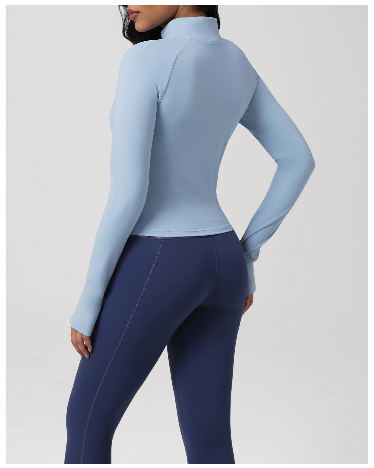 Contrast Color Yoga Women Long Sleeved Sports Bra Top Hip Lifting Tights Morning Running Step Fitness Set