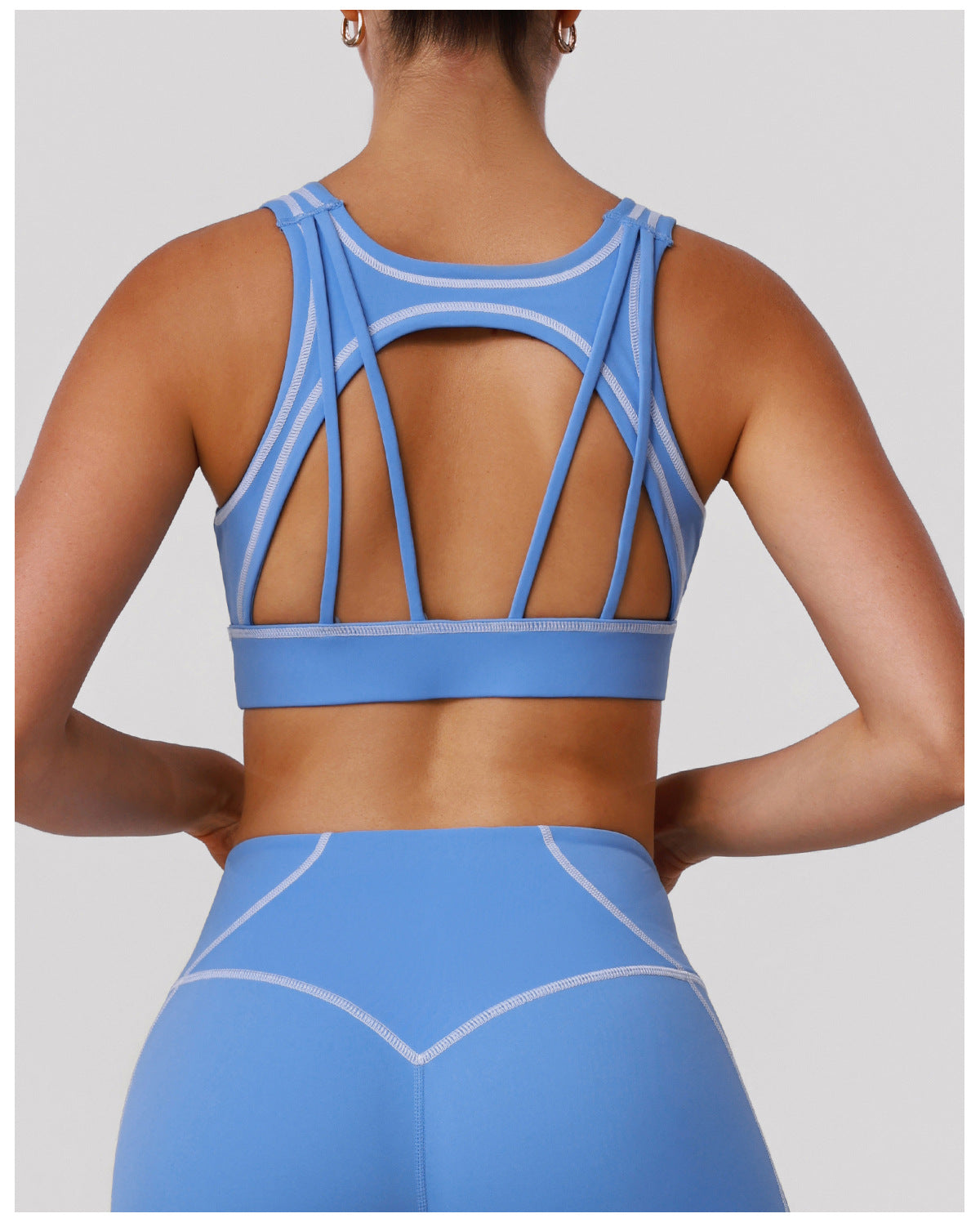 Sports Yoga Shaping Bra Contrast Color Shockproof Training Workout Underwear Hollow Out Cutout-out Beauty Back Sports Vest with Pad