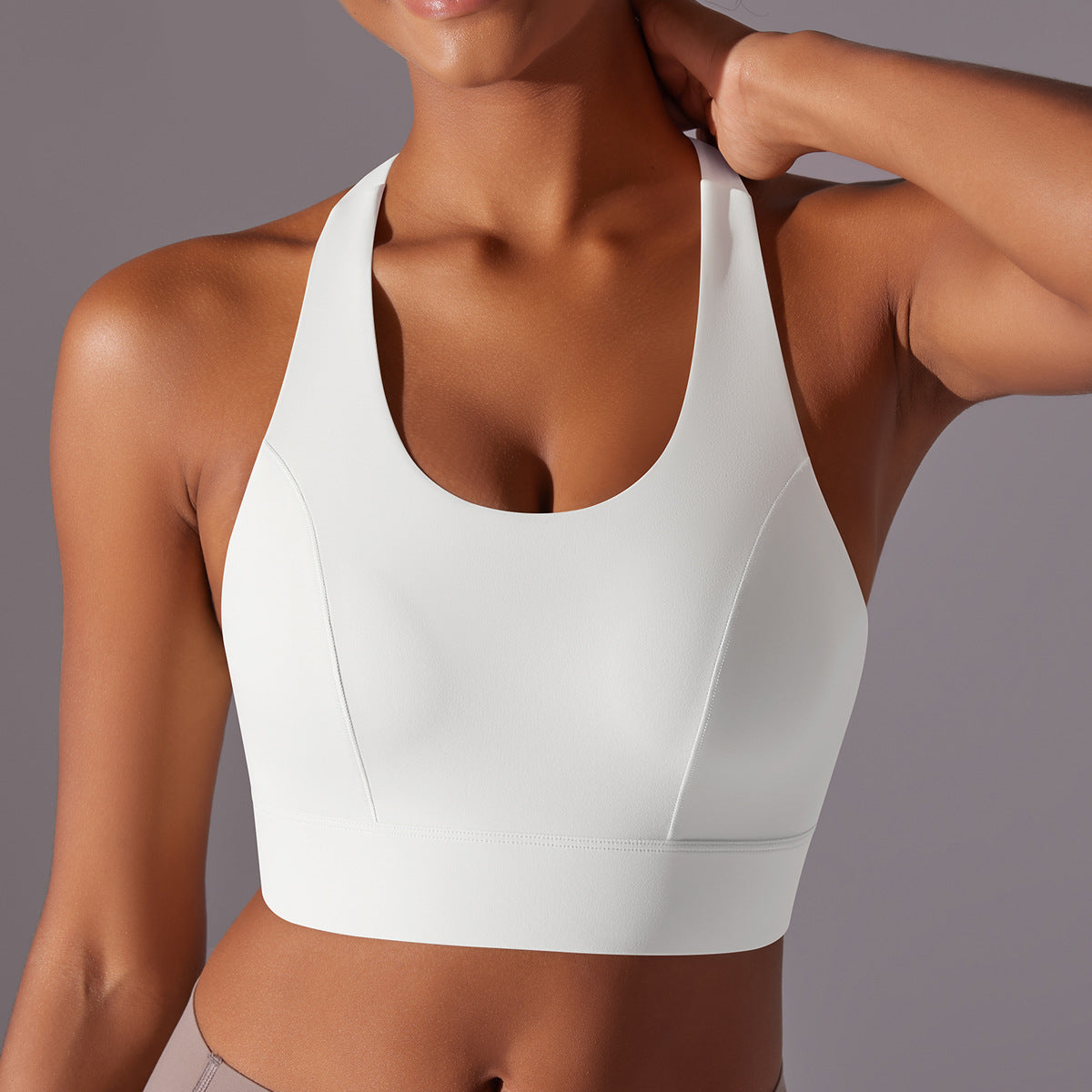High Strength Sports Underwear One Piece Chest Pad Seamless Hook Eye Closure Yoga Vest Shockproof Push up Beauty Back Yoga Bra