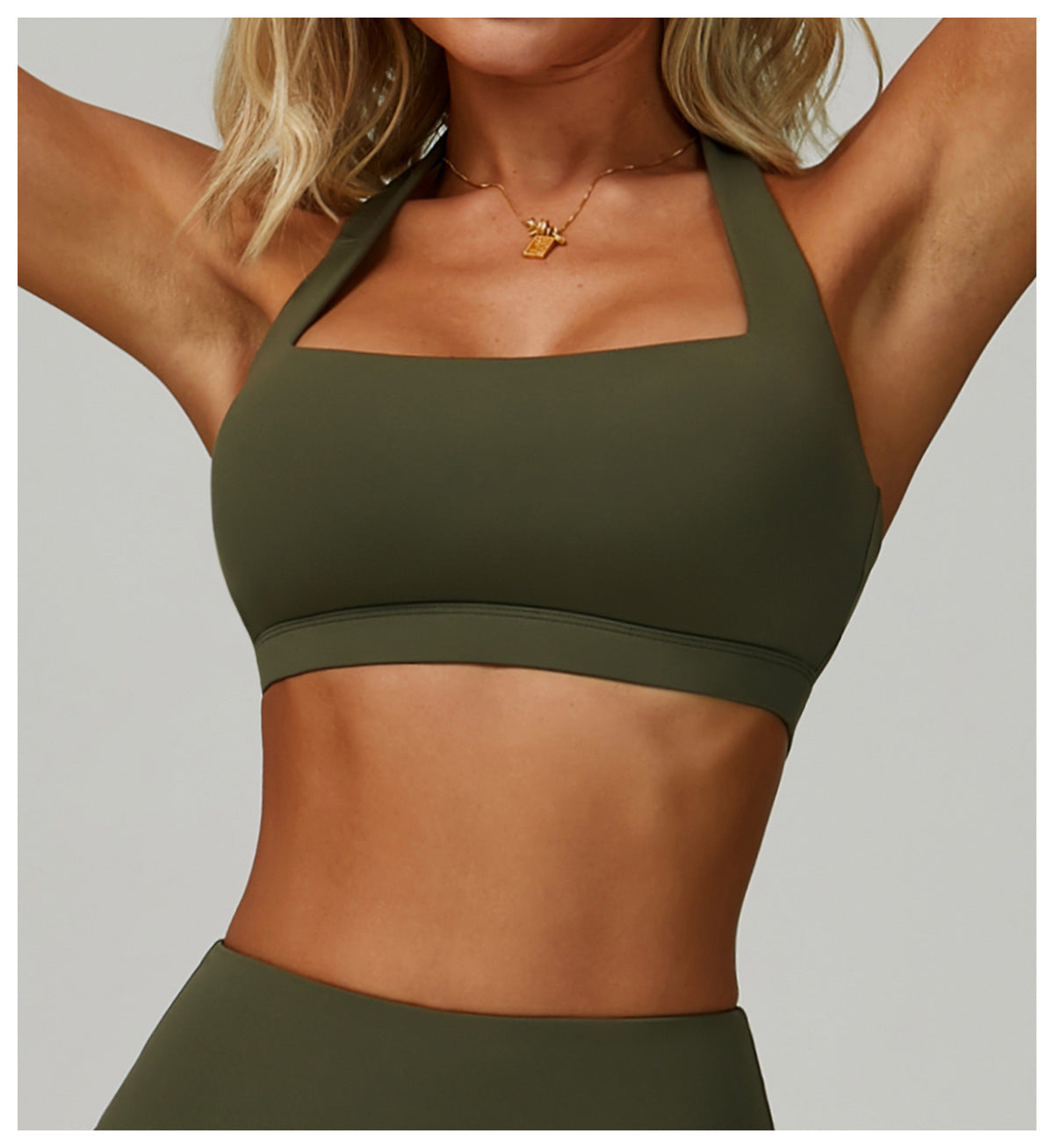 Sollinarry Summer Halter Cloud Sense Yoga Bra Hollow Out Cutout Beauty Back Yoga Clothes Running Fitness High Strength Sports Underwear