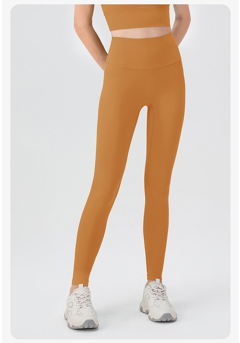 Double 6 Zero Sense Antibacterial No Size Yoga Pants Women Brushed Nude Feel Hip Raise Fitness Pants Tight Running Exercise Pants