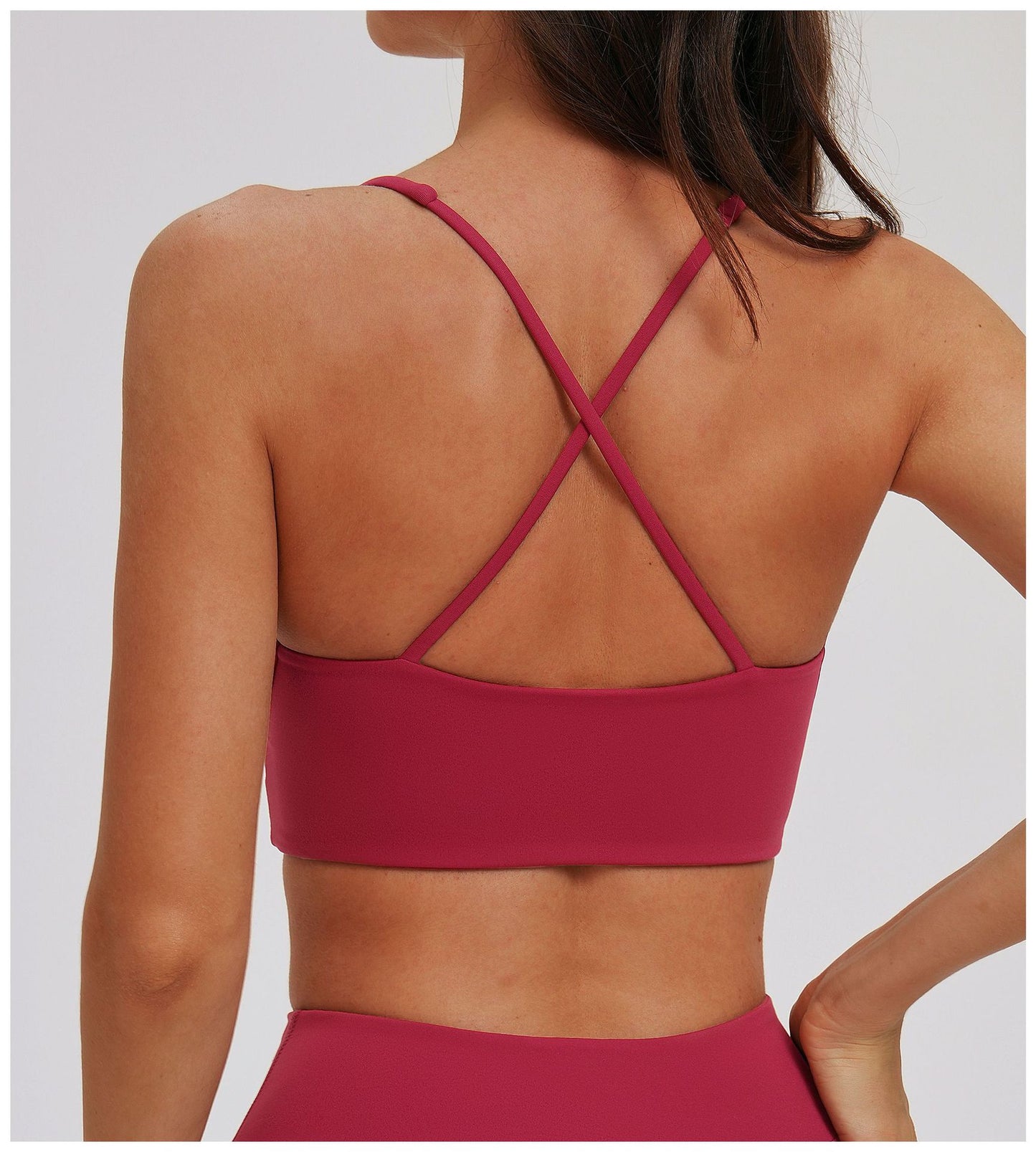 Halter Brushed Yoga Bra Cross Hollow Out Cutout out Beauty Back Tight Sports Underwear Outdoor Running Bra