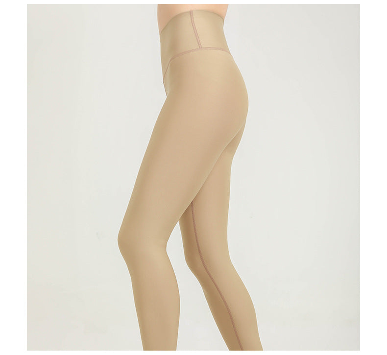 Colorful Autumn Winter Yoga Pants Women Skin Friendly Shiny Nude Feel High Waist Peach Hip Lifting Sport Yoga Leggings