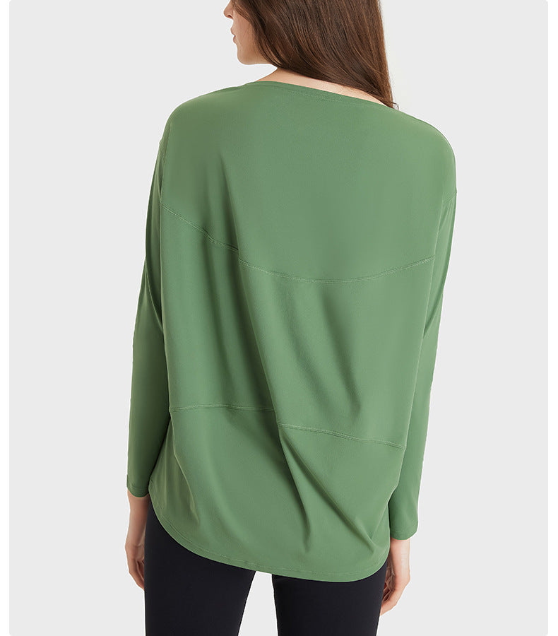 Arrival Double Sided Nude Feel Loose Long Sleeved Women Slim Fit Breathable Simple Women Training Fitness Yoga Wear