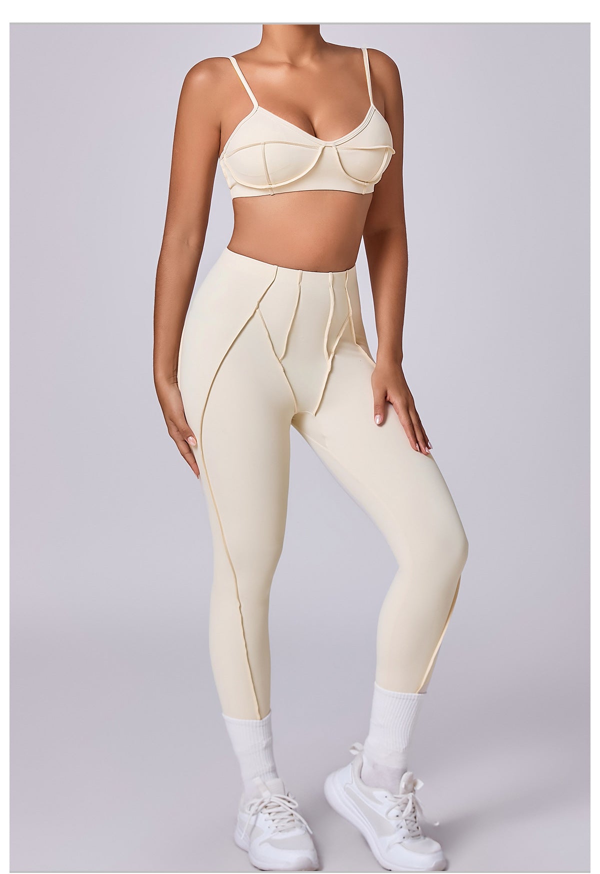 Brushed Skinny Yoga Clothes Body Shaping Sports Yoga Two Piece Sets