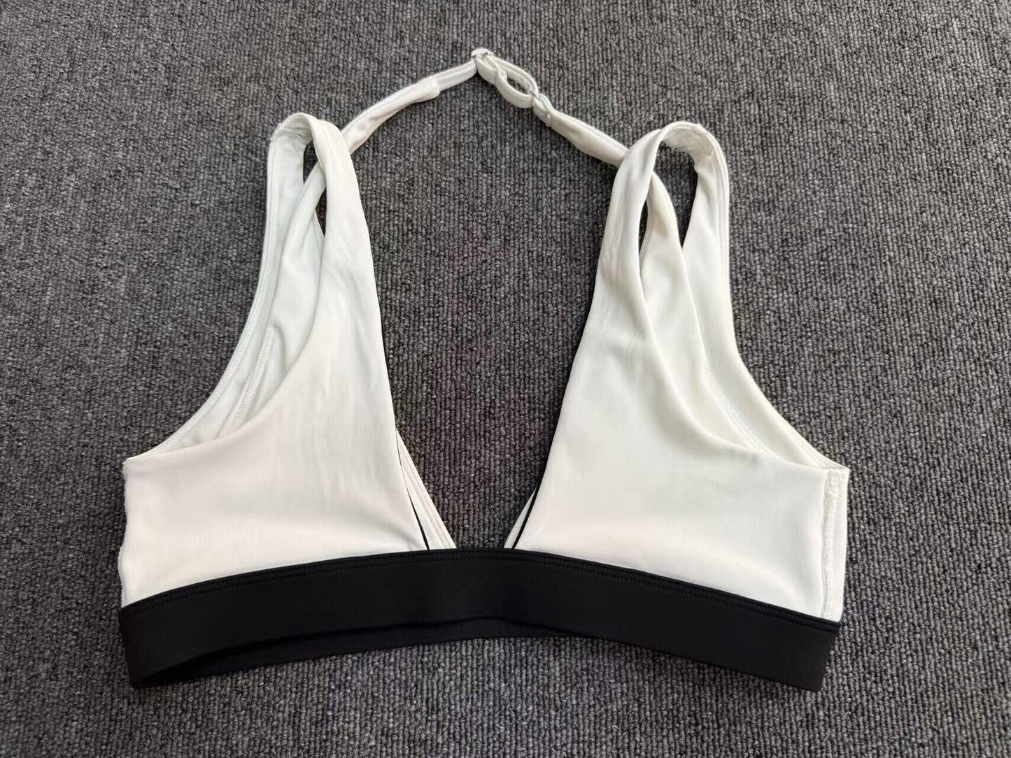 Color Contrast Patchwork Halter Yoga Bra Beauty Back Tight Sports Underwear Fitness Running Casual Yoga Clothes Women