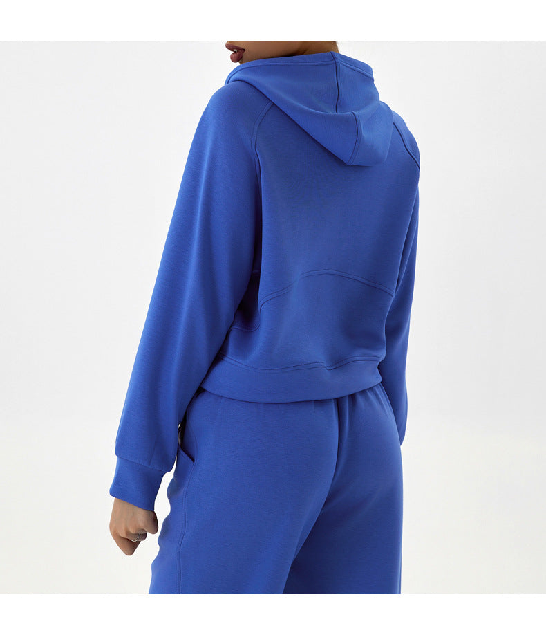 Casual Exercise Sweater Hooded Loose Top Autumn Winter Outdoor Running Training Fitness
