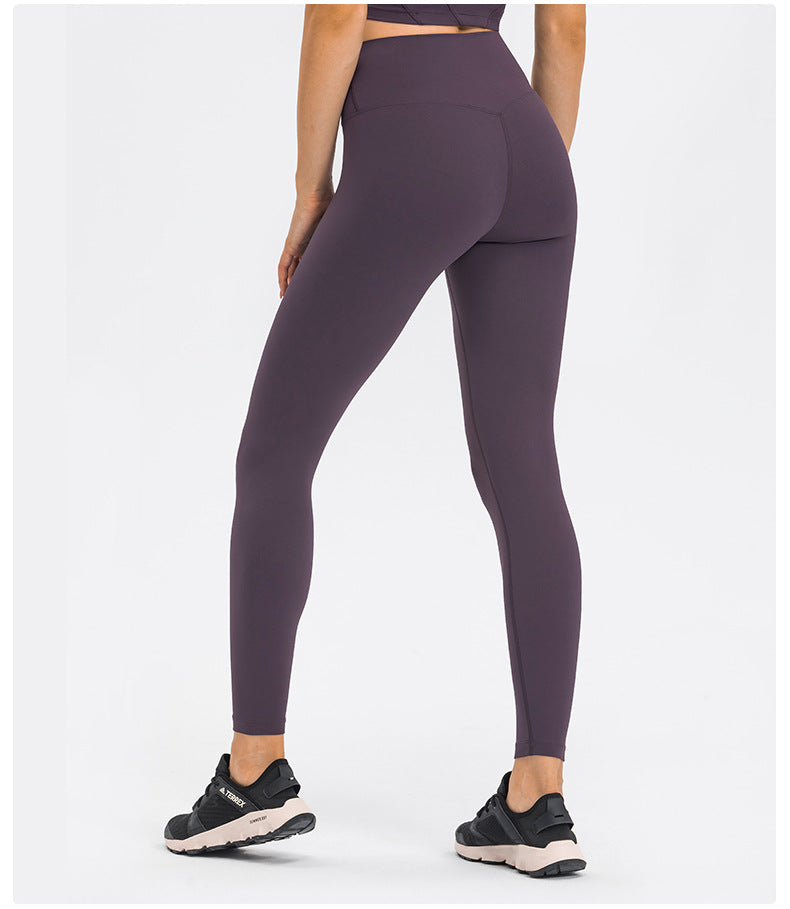 Spring Summer Nude Feel Fitness Pants Women No Embarrassment Line High Top Sports Hip Lifting Stretch Skinny Yoga Pants