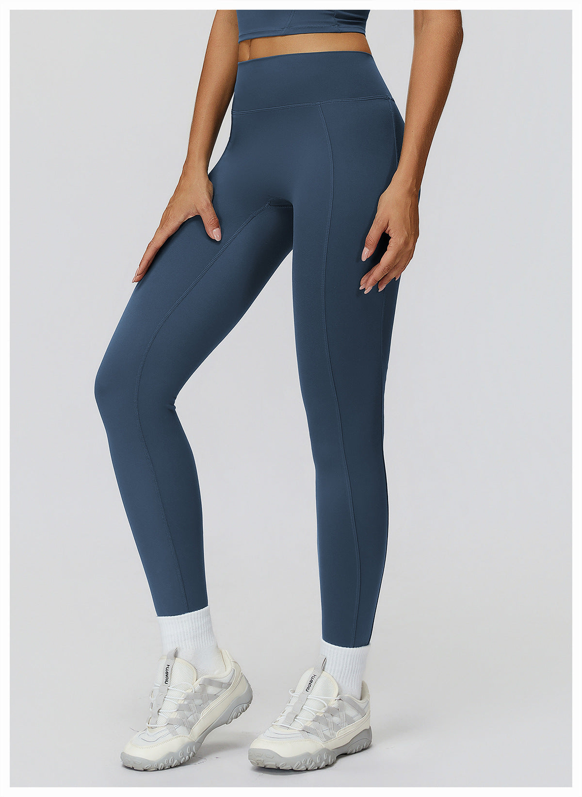 Brushed Yoga Trousers High Waist Pleated Tight Trousers Women Outdoor Running Sports Workout Clothes