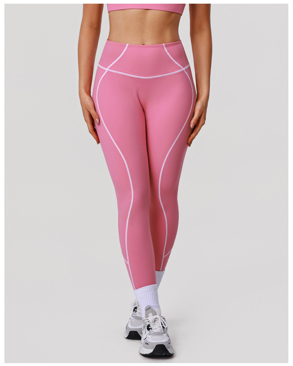 Arrival Contrast Color Yoga Ninth Pants High Waist Tight Running Workout Pants Women Hip Lifting Fitness Leggings