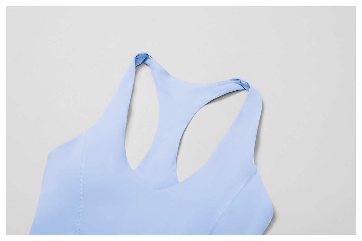Sollinarry Nude Feel Yoga Vest H Shaped Beauty Back Quick-Drying Workout Top Outdoor Running Exercise Underwear